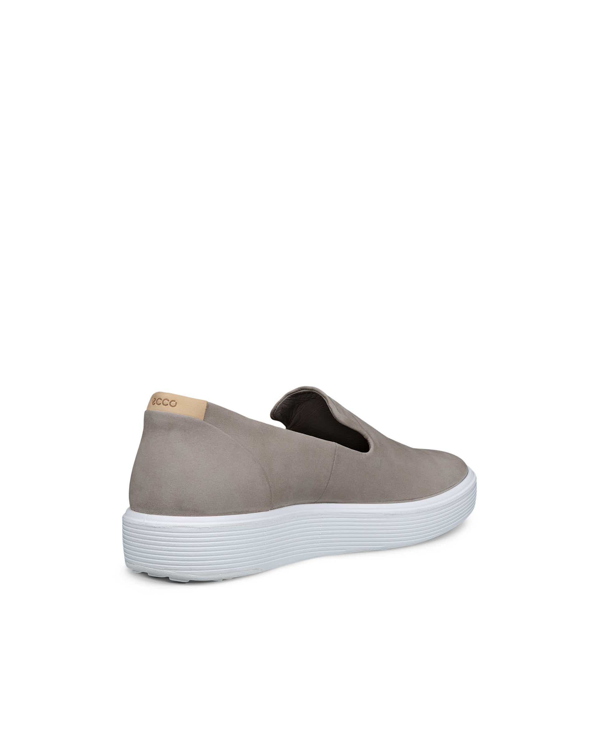 Women's ECCO® Soft 60 Nubuck-Slip-On - Grey - Back