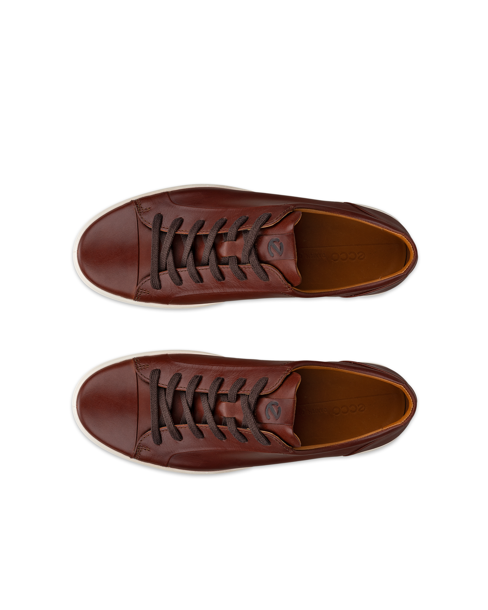 Men's ECCO® Soft 7 Leather Sneaker - Brown - Top left pair