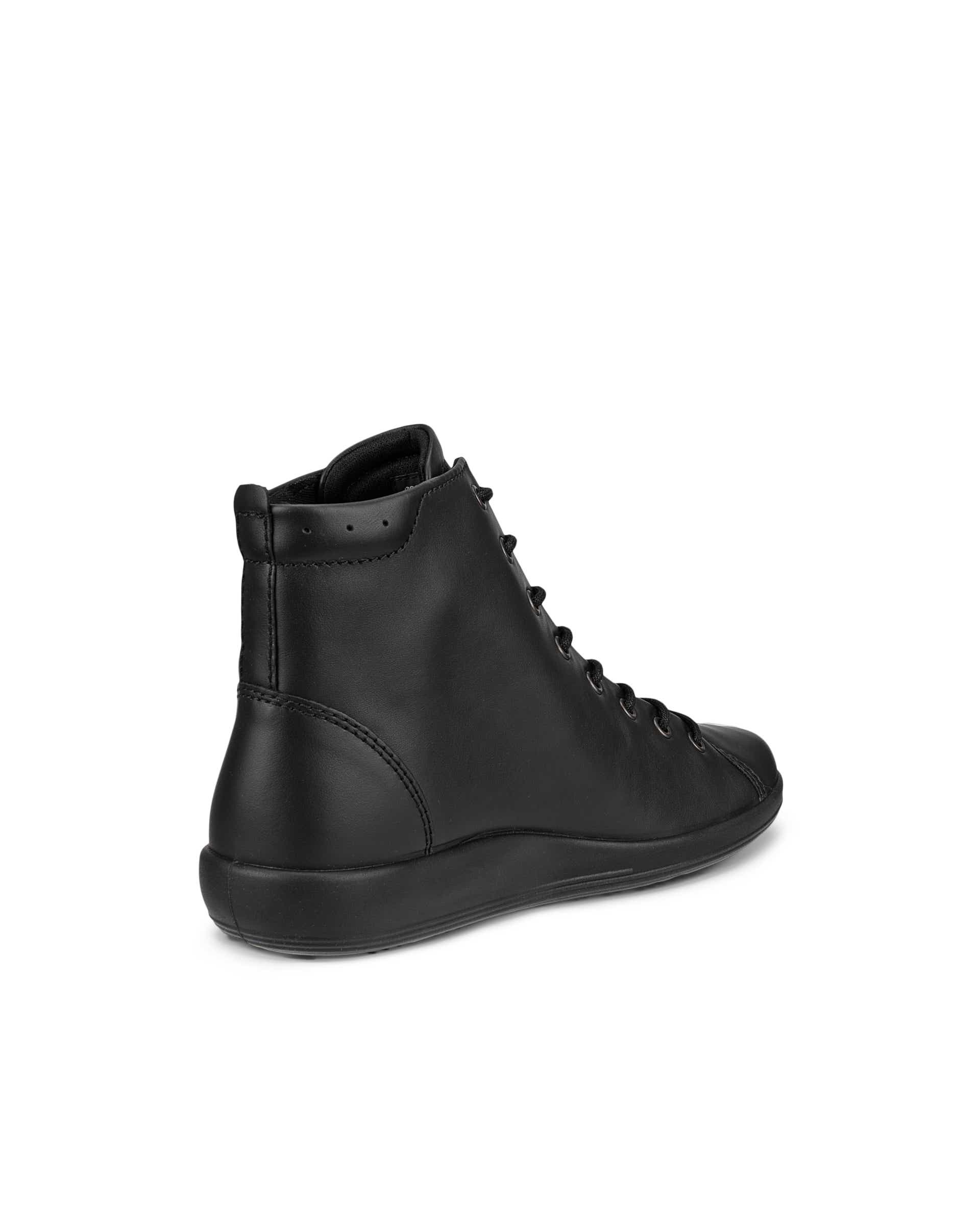 ECCO® Soft 2.0 Damen High-Top Sneaker aus Leder - Schwarz - Back