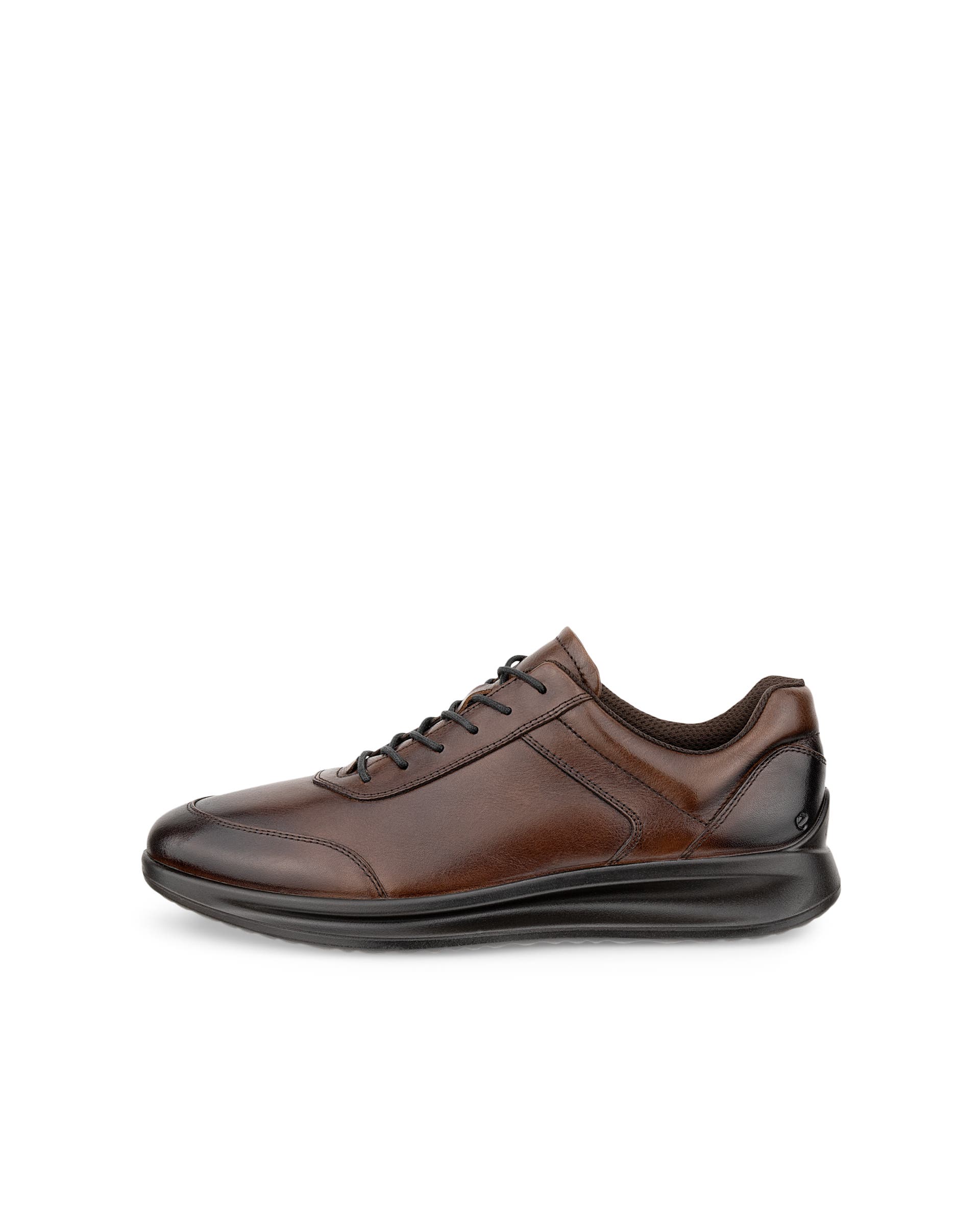 Men's ECCO® Aquet Leather Dress Shoe - Brown - Outside