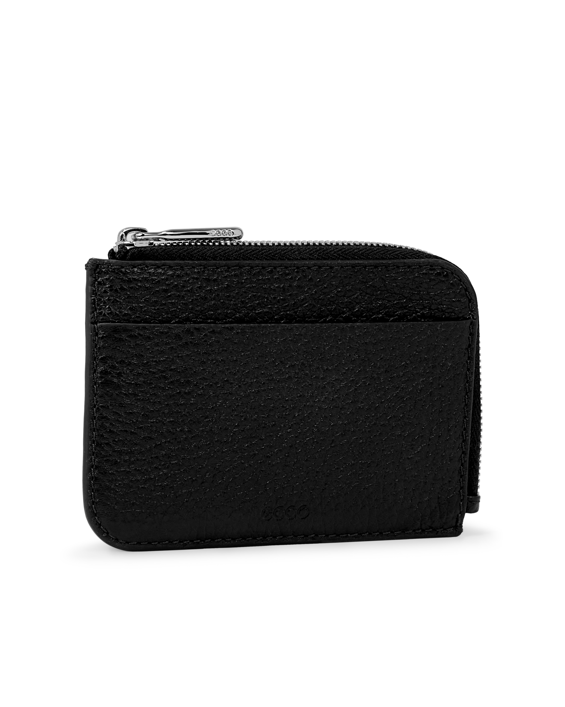ECCO Wallet Card Case Zipped - Small Leather Wallet - Black