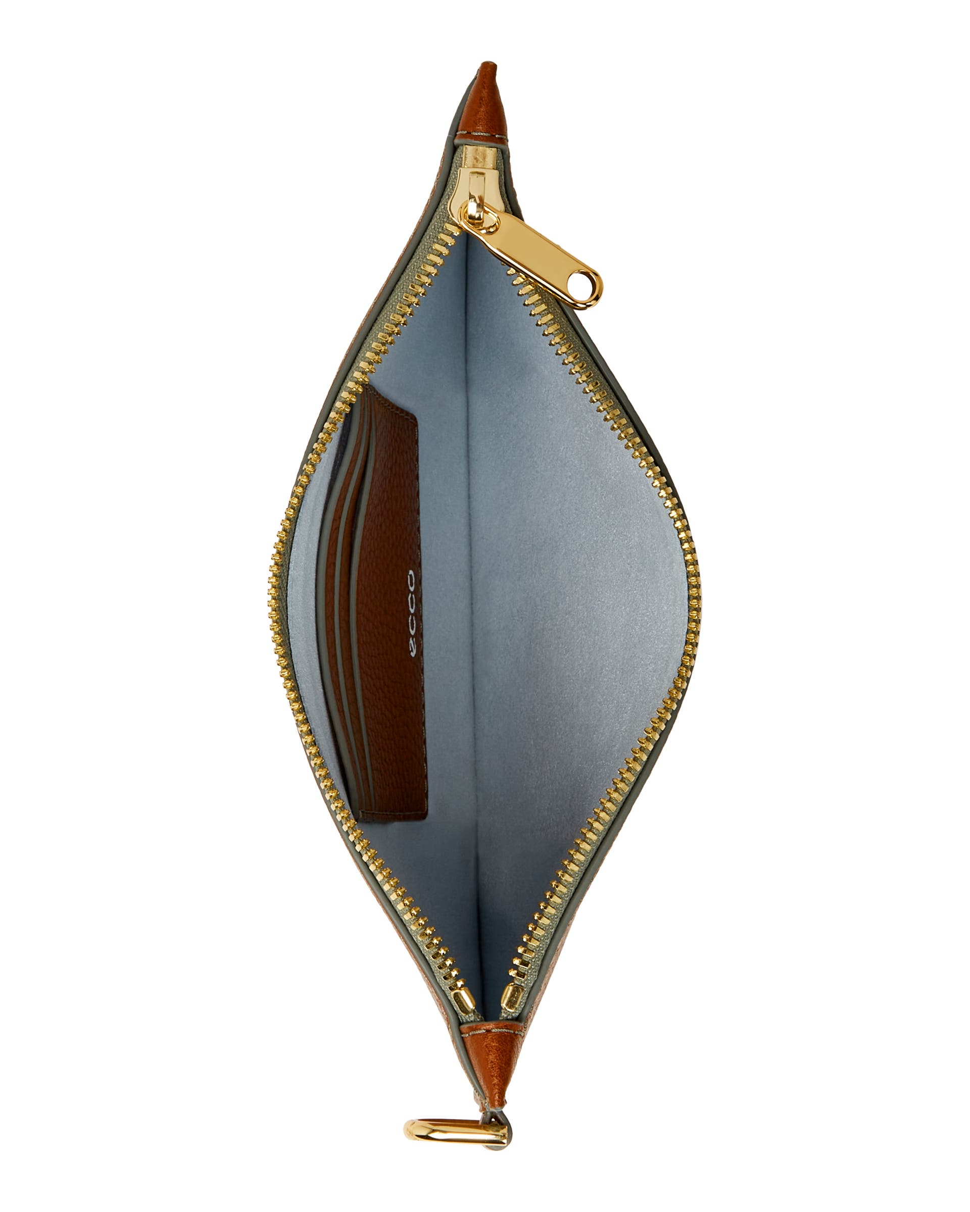 ECCO Wristlet Pebbled レザークラッチバッグ - ブラウン - Birdeye