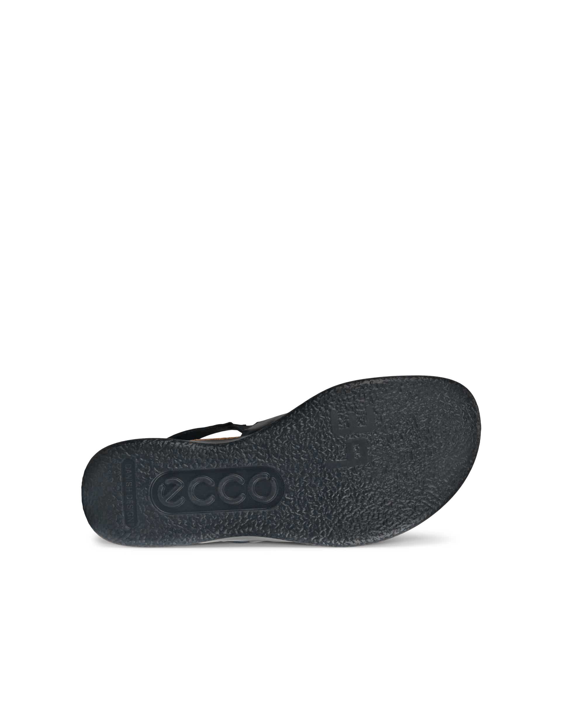 Women's ECCO® Flowt Wedge Cork Leather Cork Heeled Wedge Sandal - Black - Sole