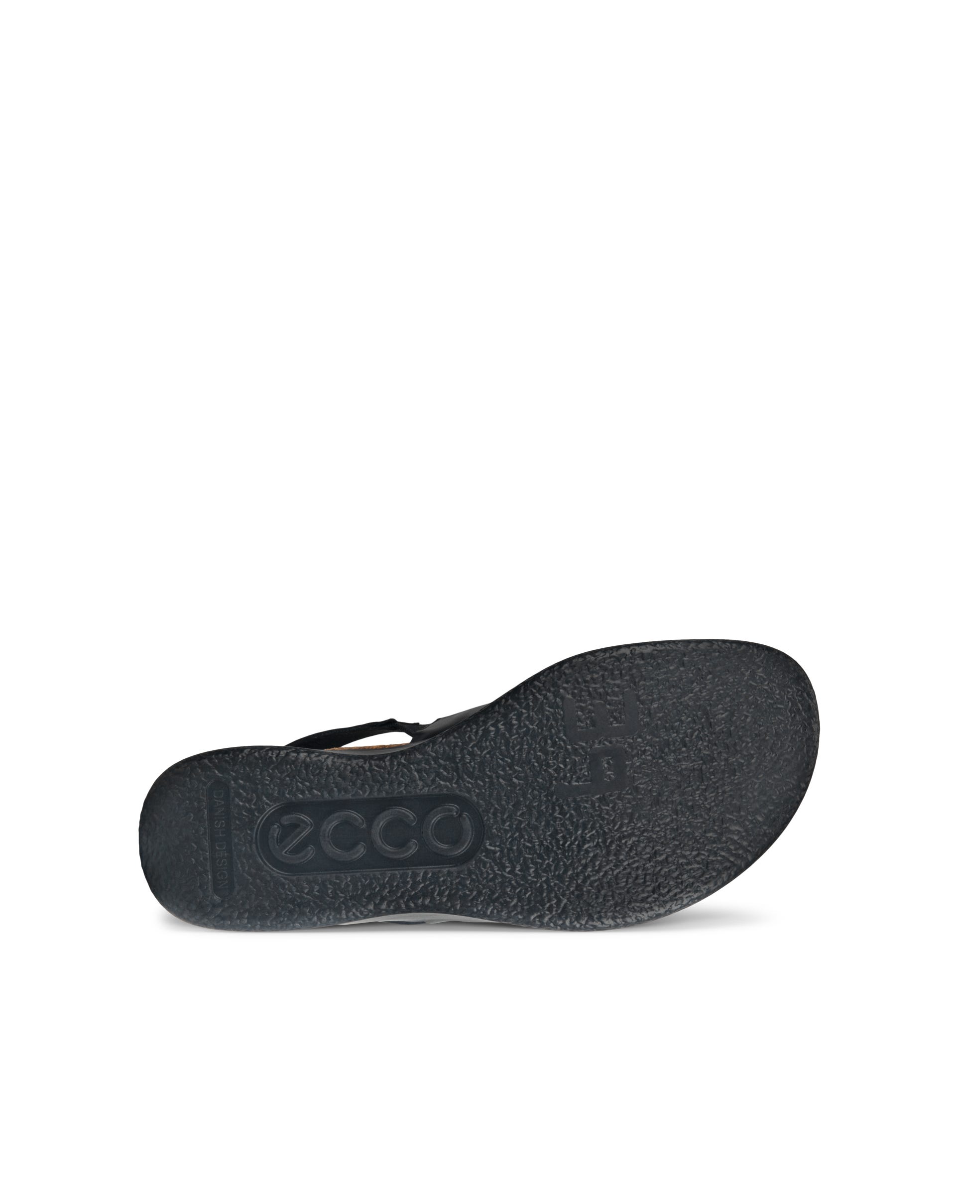 Women's ECCO® Flowt Wedge Cork Leather Cork Heeled Wedge Sandal - Black - Sole