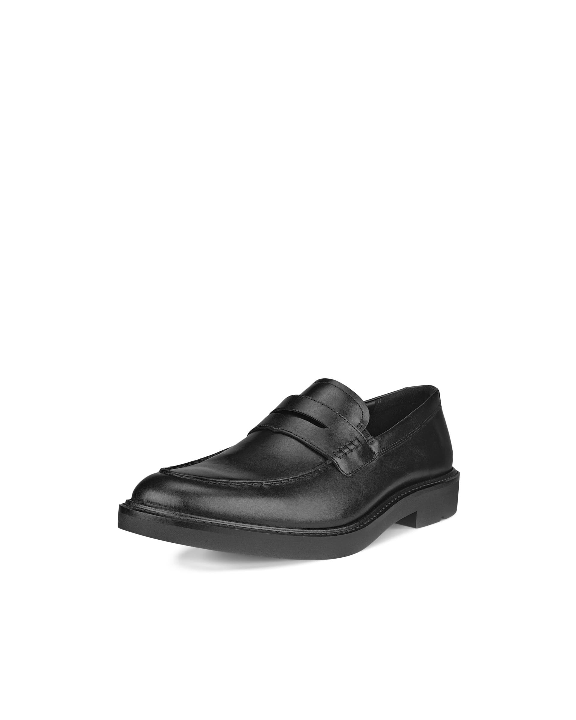 ECCO® Metropole London chaussures bout mocassin en cuir pour homme - Noir - Main