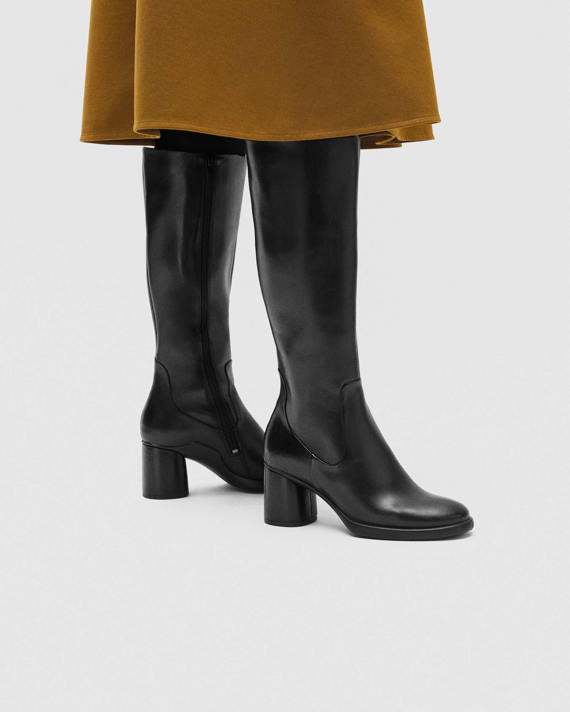 Women's ECCO® Sculpted LX 55 Leather High-Cut Boot - Black - Lifestyle image-1