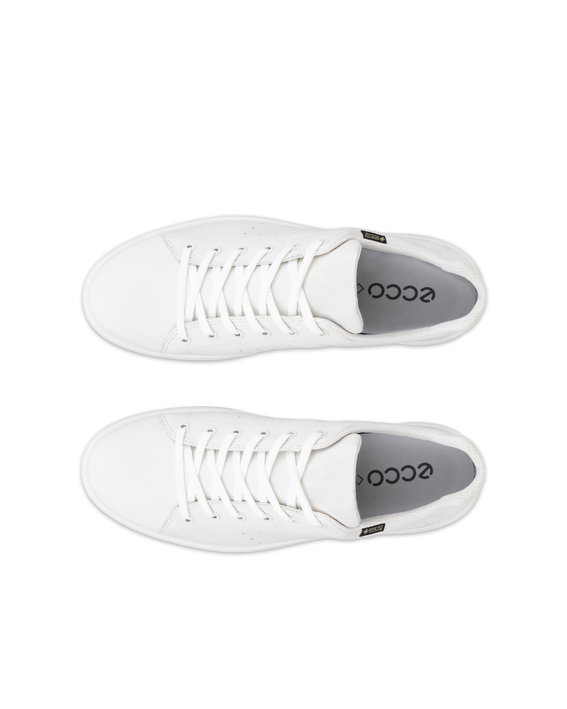 ECCO Street 720 MEN メンズ レザーGore-Texスニーカー - ホワイト - Top left pair
