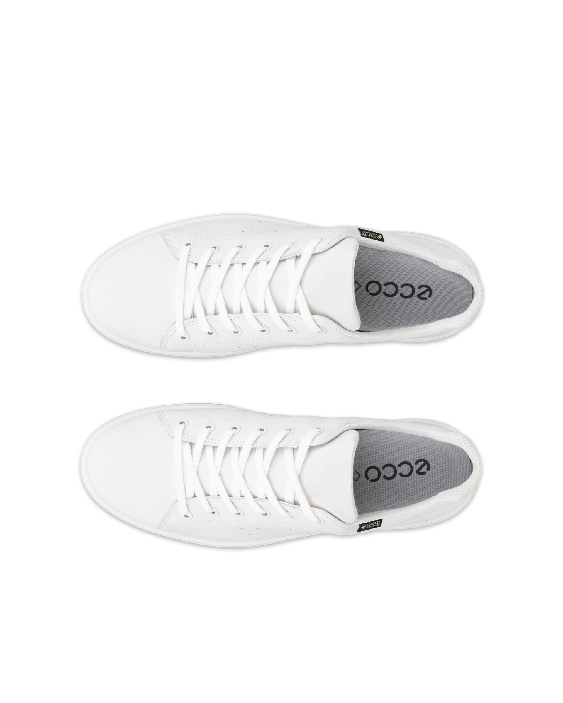 Men's ECCO® Street 720 Leather Gore-Tex Trainer - White - Top left pair