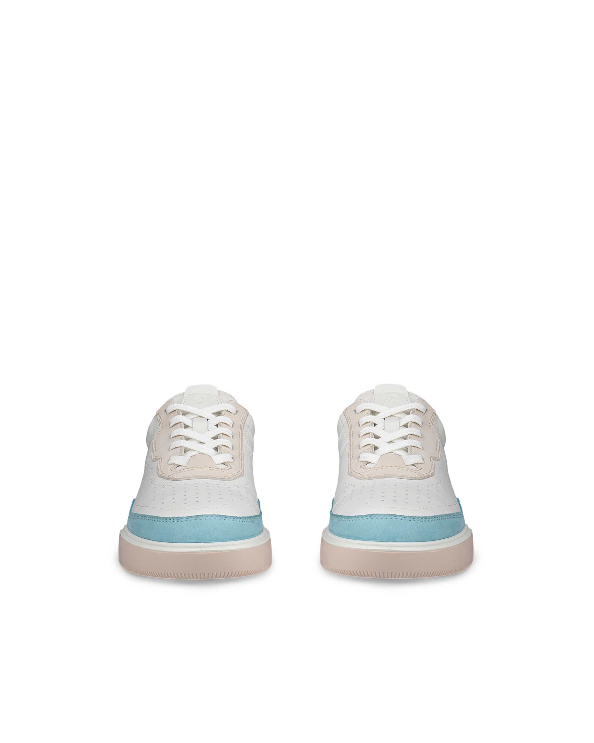 ECCO® Street Court Dames leren sneaker - Wit - Front pair