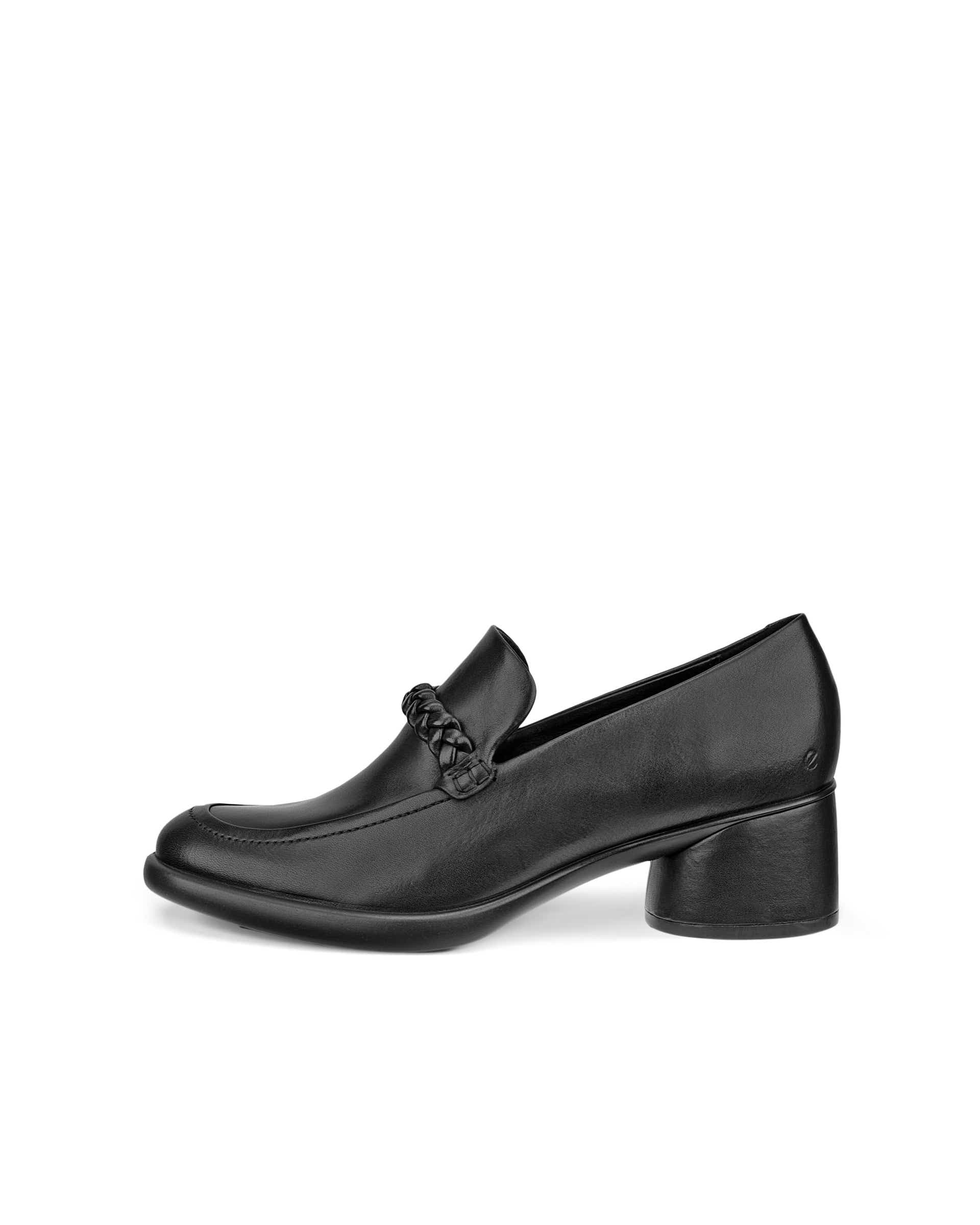 Women's ECCO® Sculpted LX 35 Leather Block-Heeled Loafer | Black