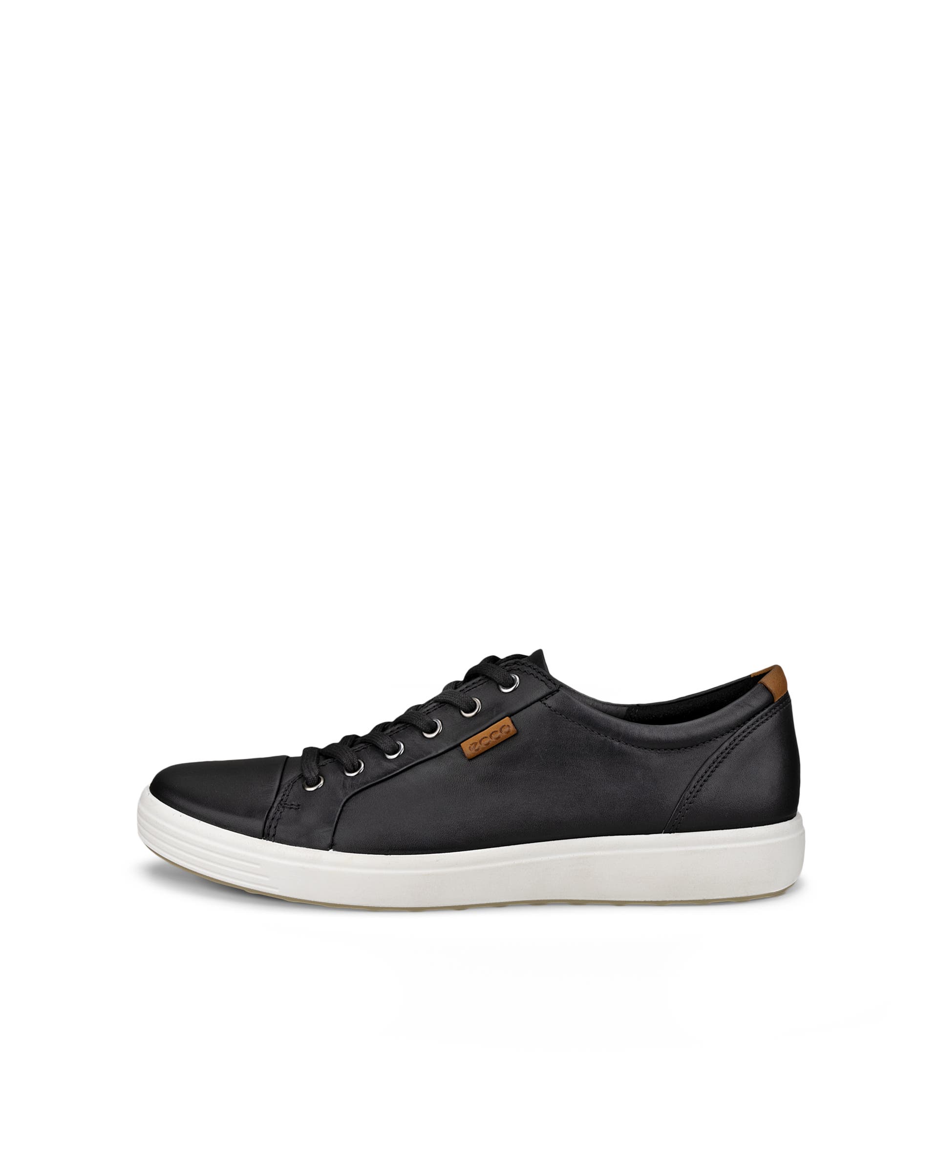ECCO® Soft 7 Heren leren sneaker - Zwart - Outside