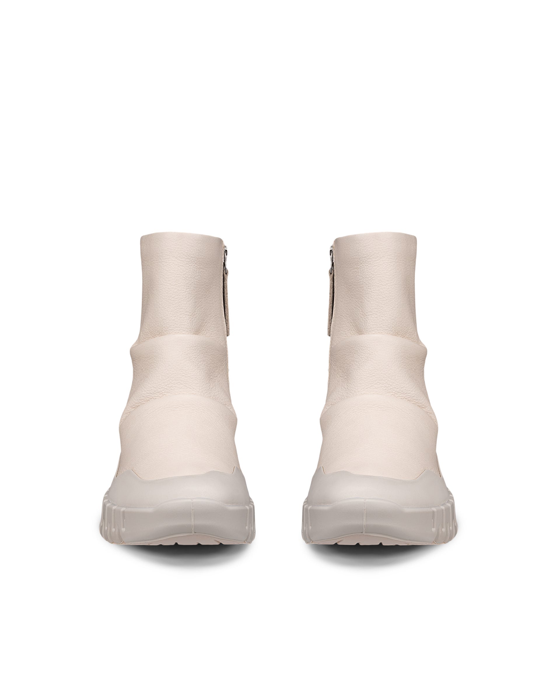 ECCO Gruuv ウィメンズ レザーミッドカットブーツ - ベージュ - Front pair