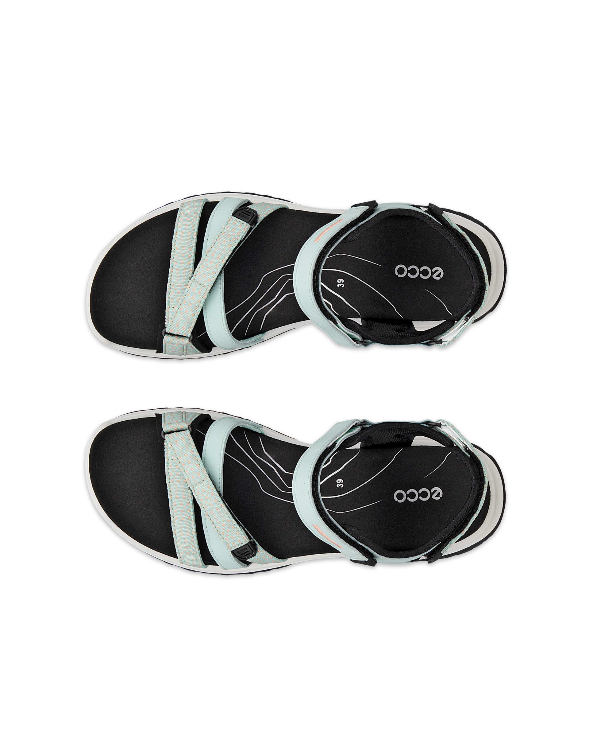 Women's ECCO® Offroad Roam Nubuck Outdoor Sandal - Green - Top left pair