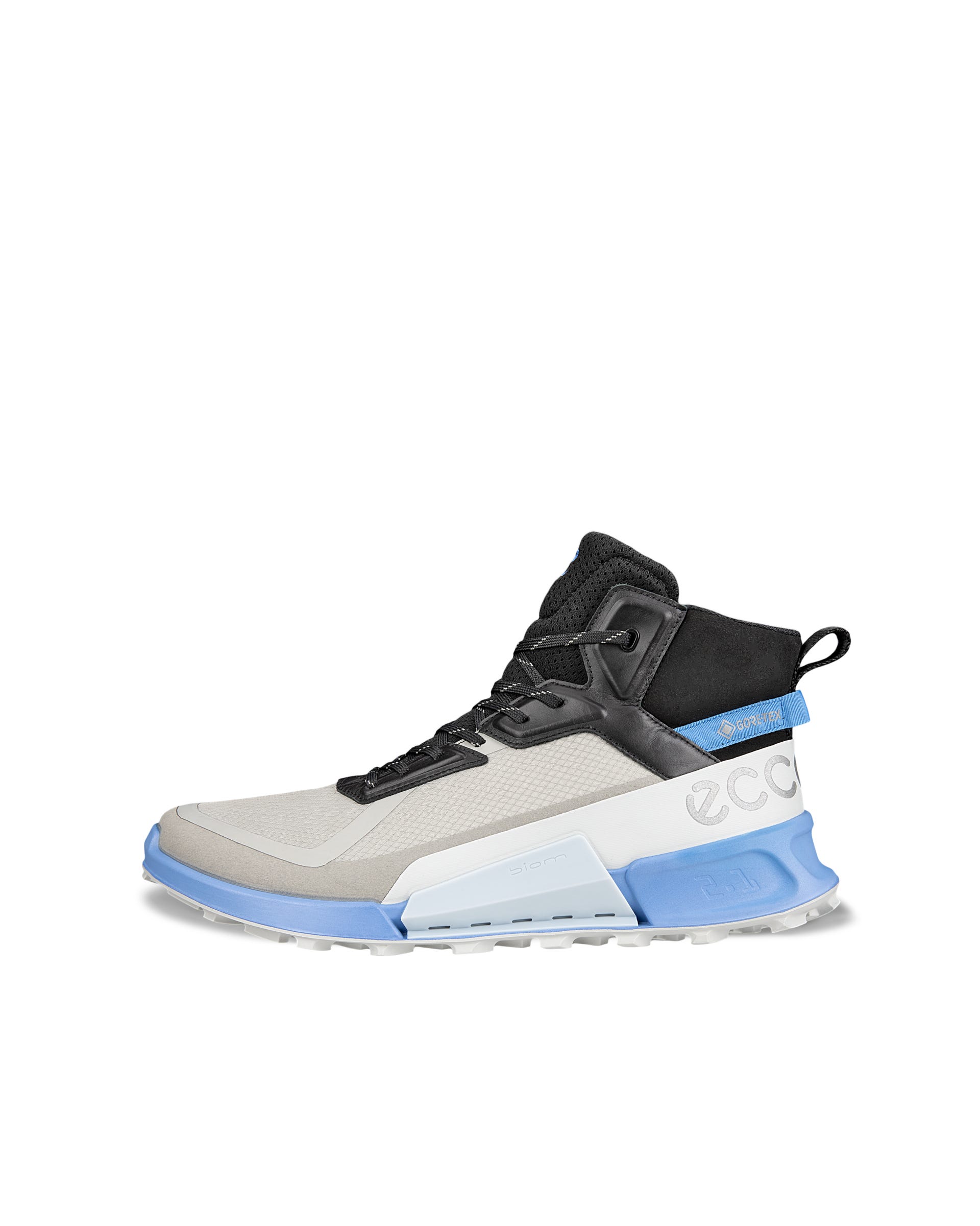 Men's ECCO® BIOM 2.1 X Mountain Textile Gore-Tex High-Top Hiking Sneaker - Grey - Outside