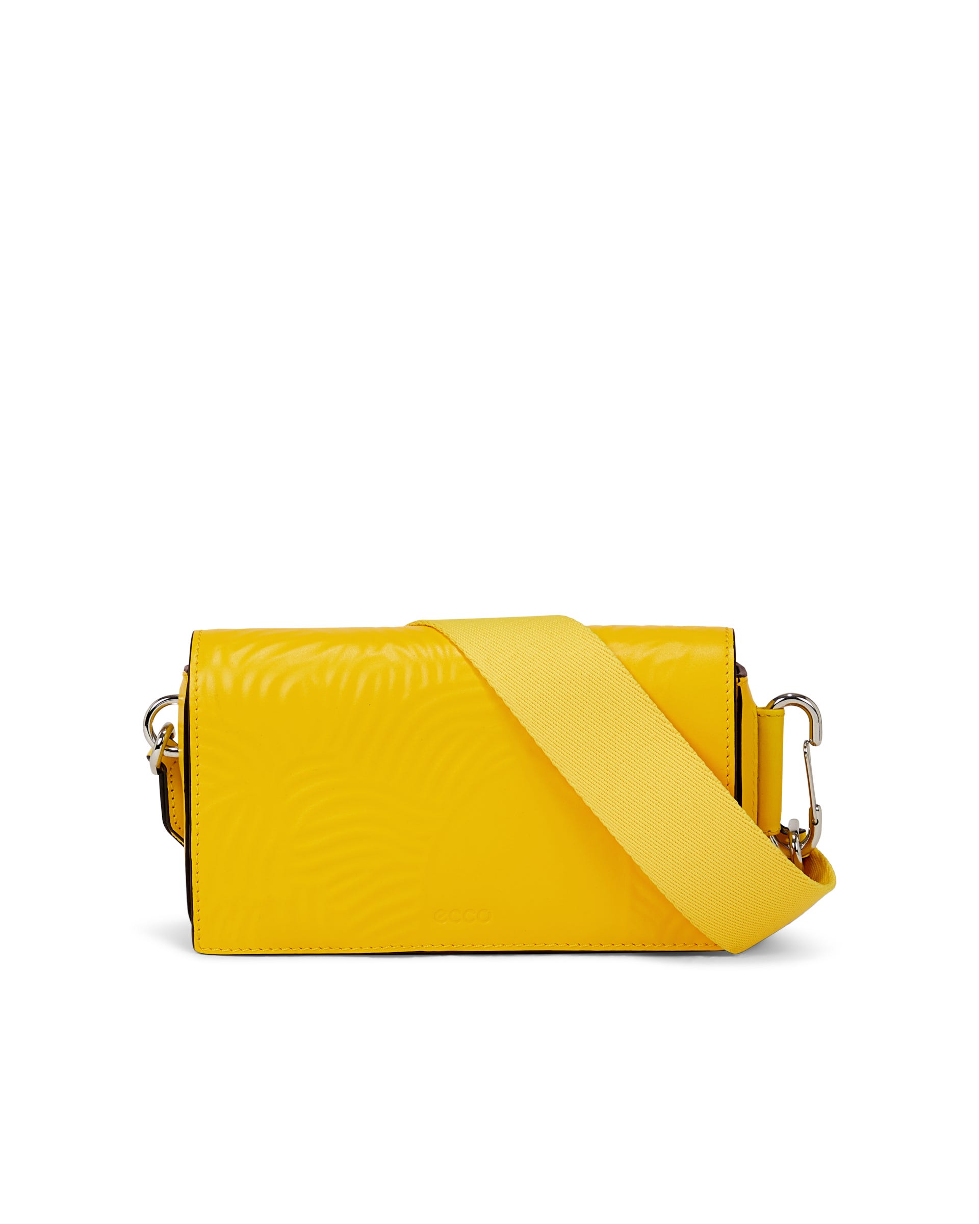 ECCO® Pinch Full Size Finger Print Leather Crossbody Bag | Yellow