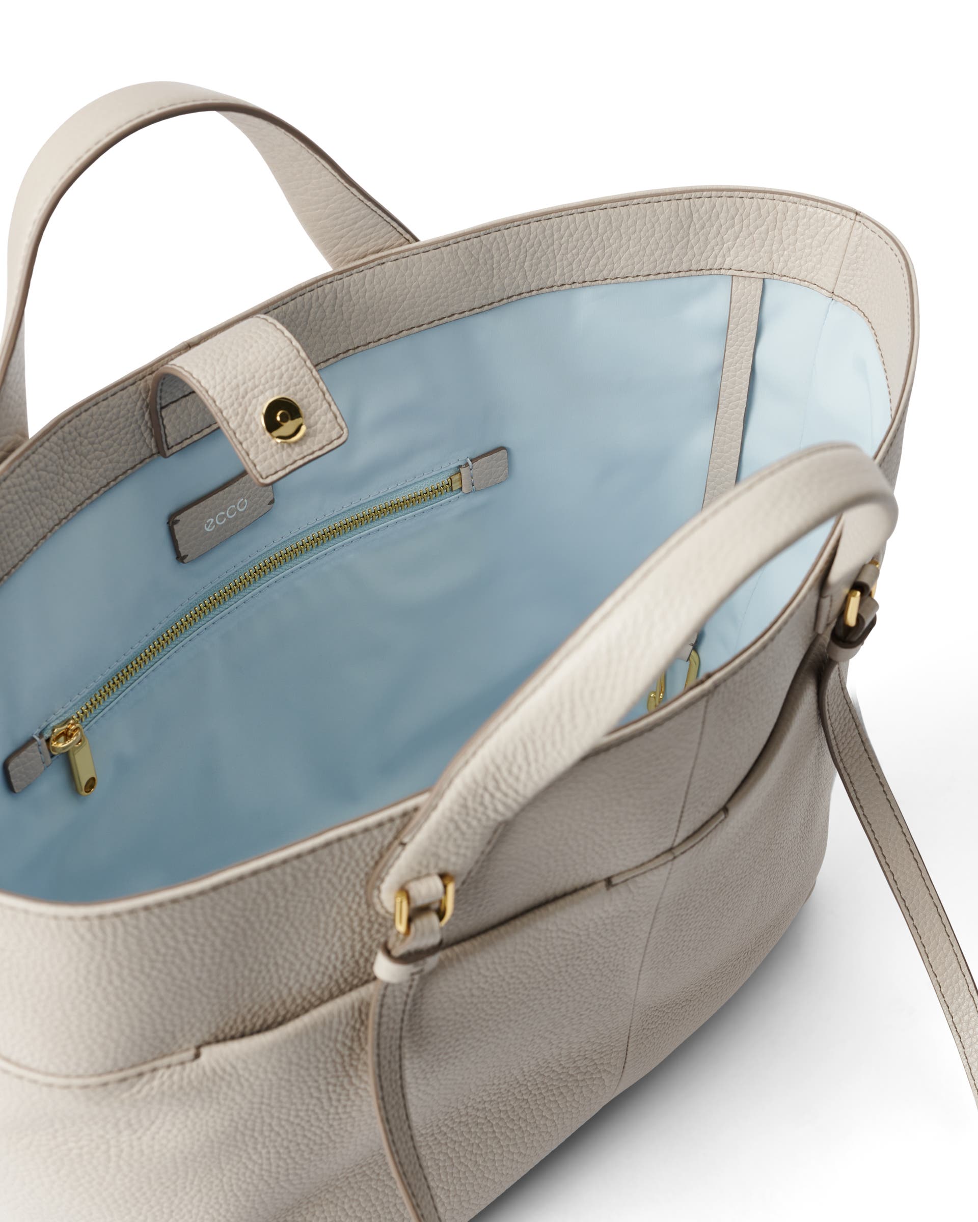 ECCO Tote Pebbled レザートートバッグ - ベージュ - Inside