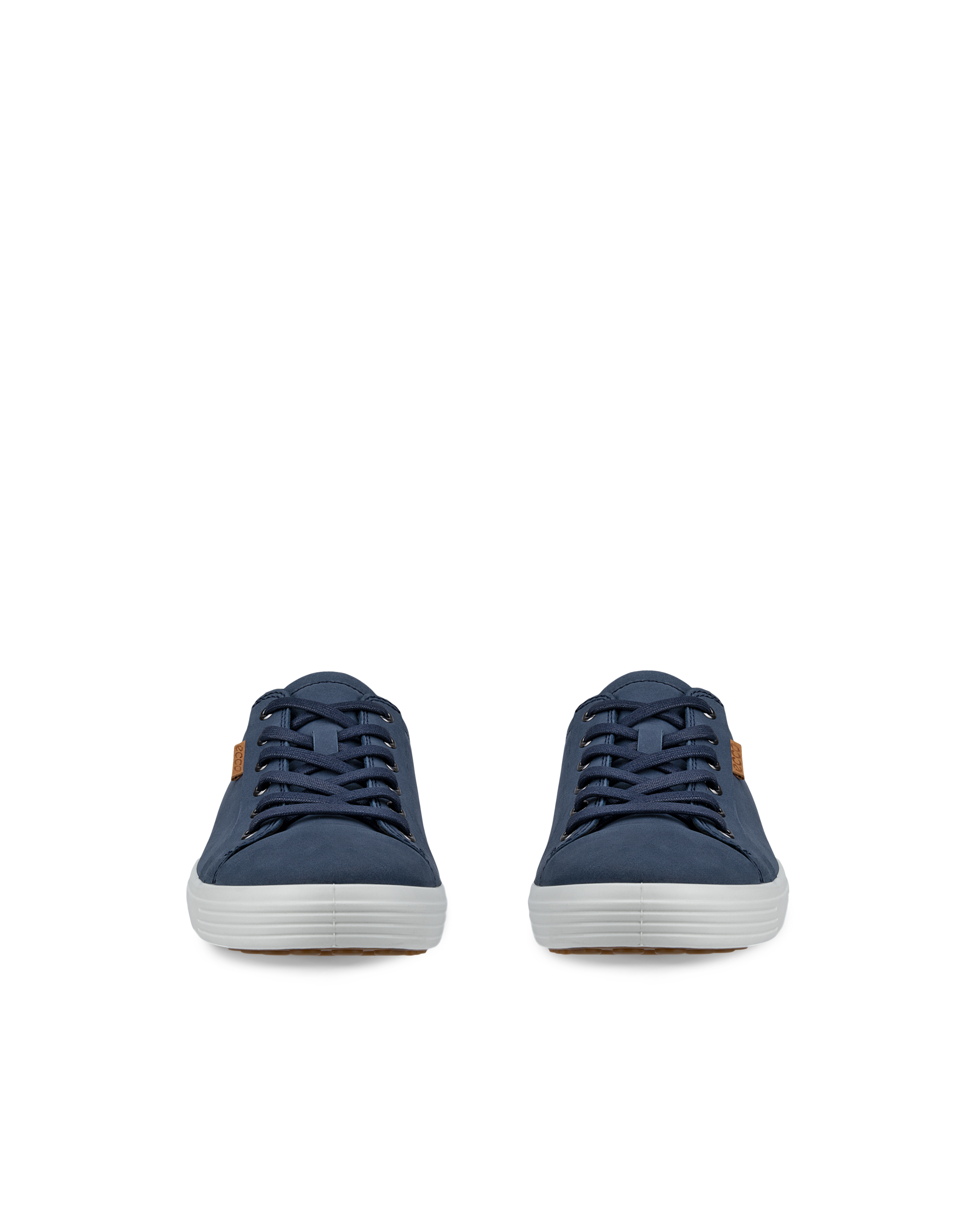 Men's ECCO® Soft 7 Nubuck Trainer - Blue - Front pair