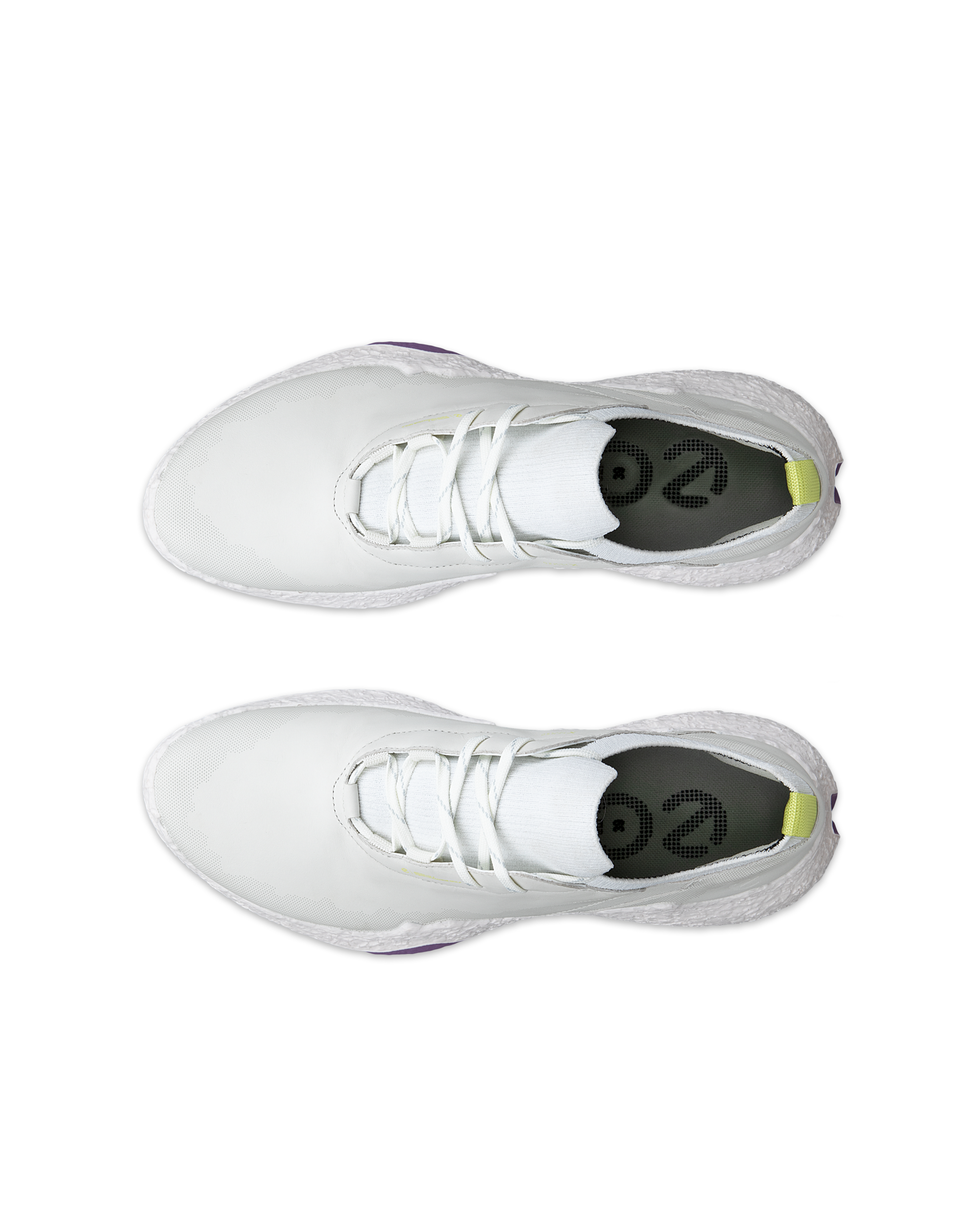ECCO GOLF BIOM H5 LACE Women ウィメンズ レザーウォータープルーフゴルフシューズ - ホワイト - Top left pair