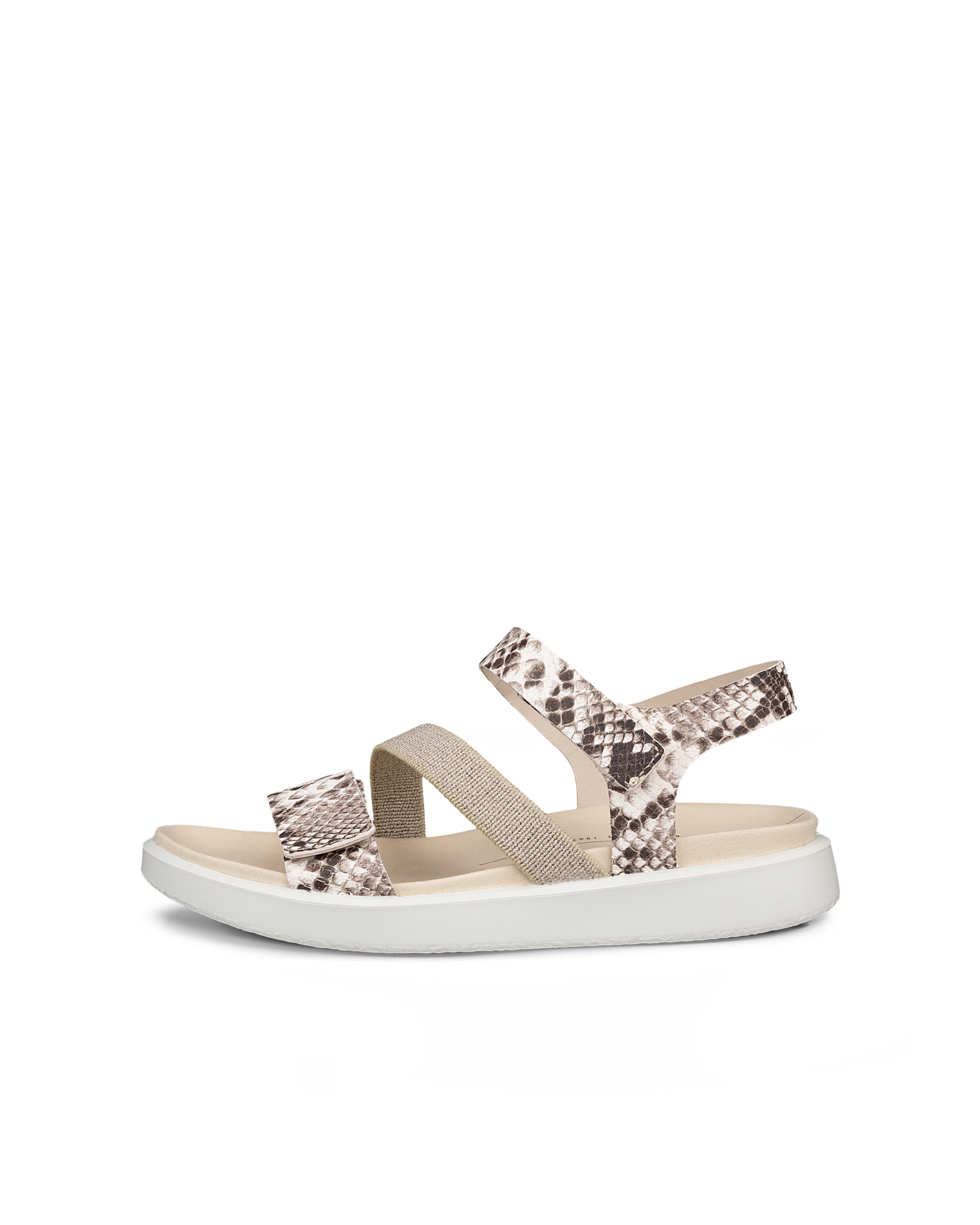 ECCO® Flowt Dames leren platte sandaal - Beige - Outside