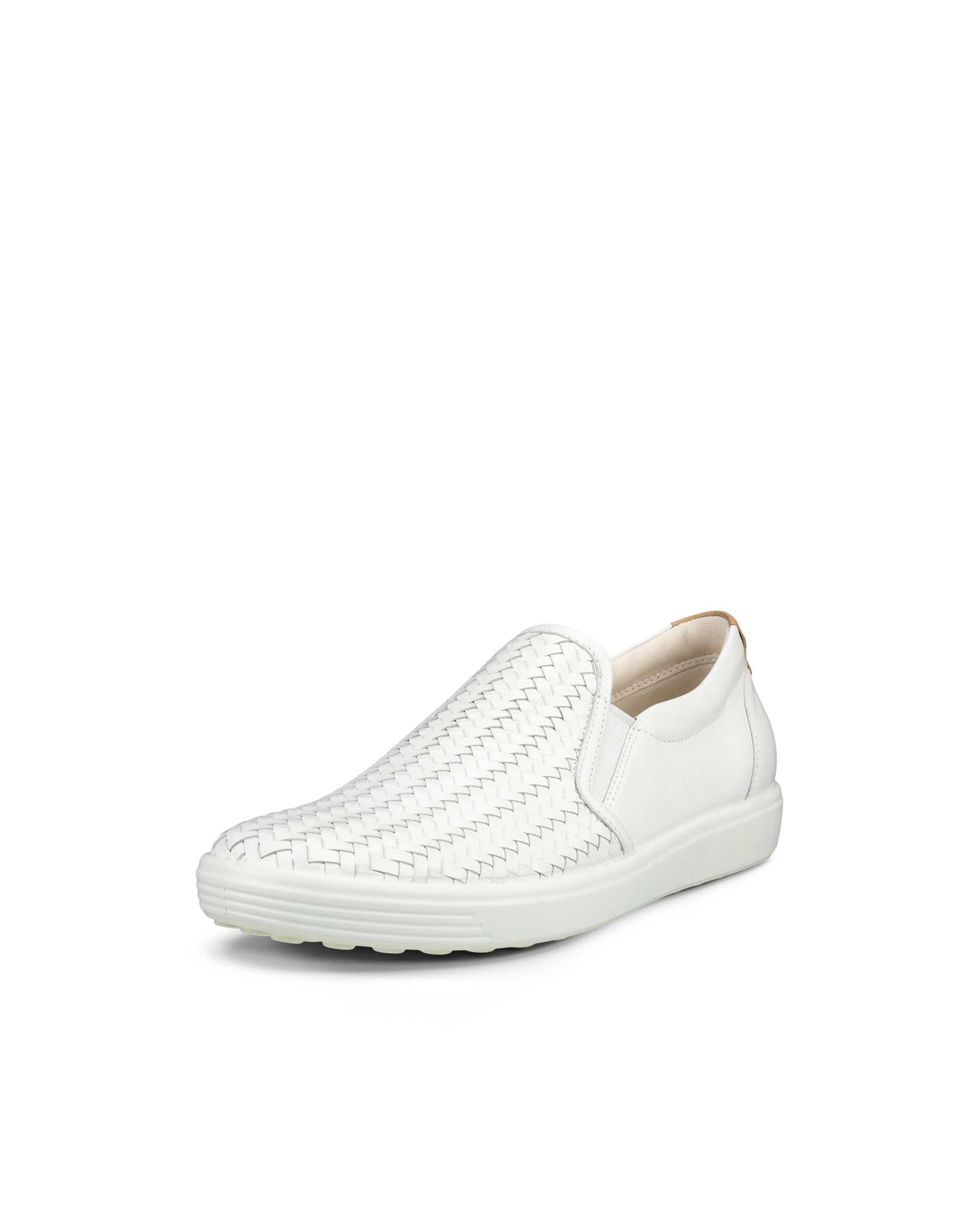 Women's ECCO® Soft Leather Slip-On White