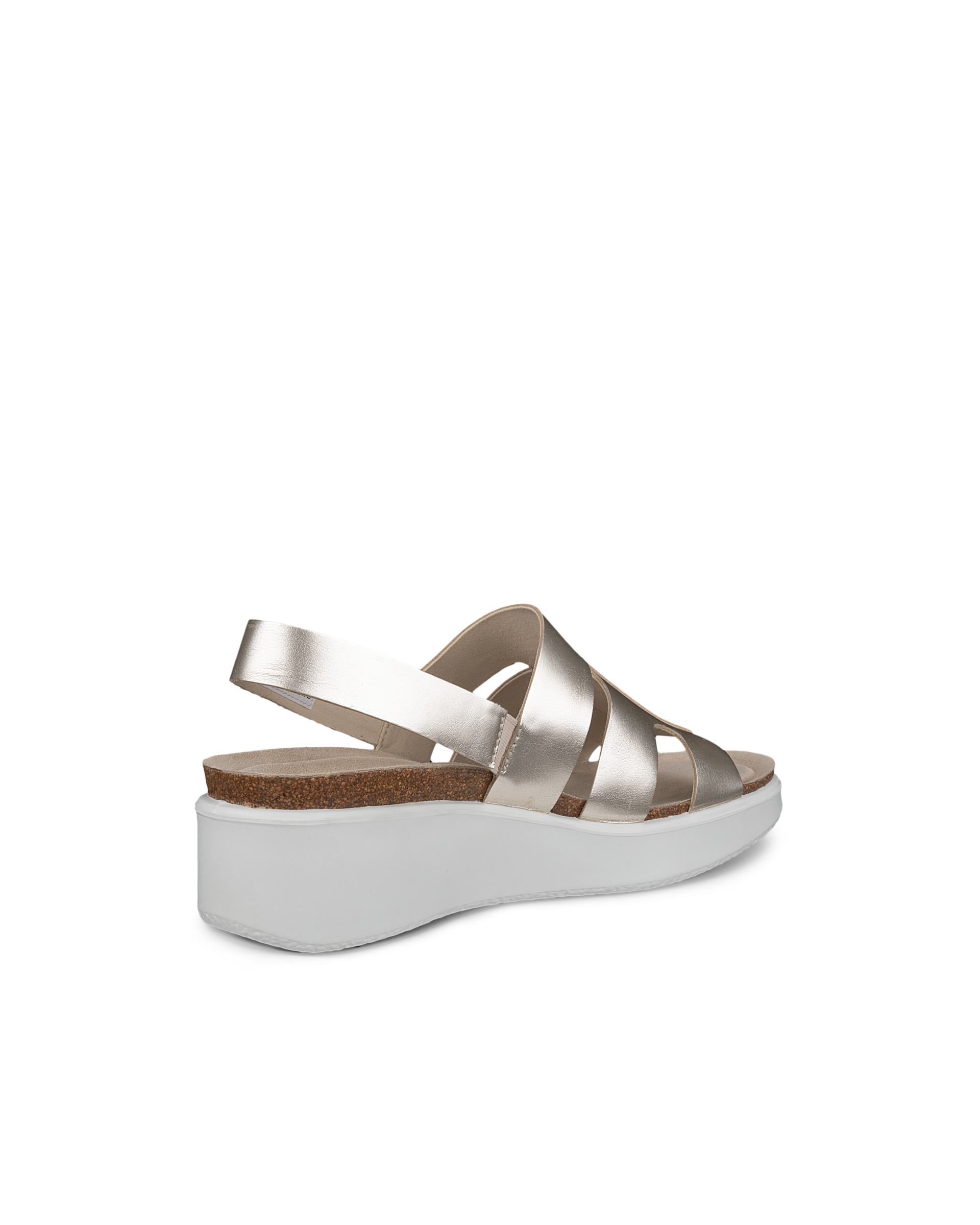 ECCO® Flowt Wedge Cork Skinnsandal med kilklack kork dam - Guld - Back