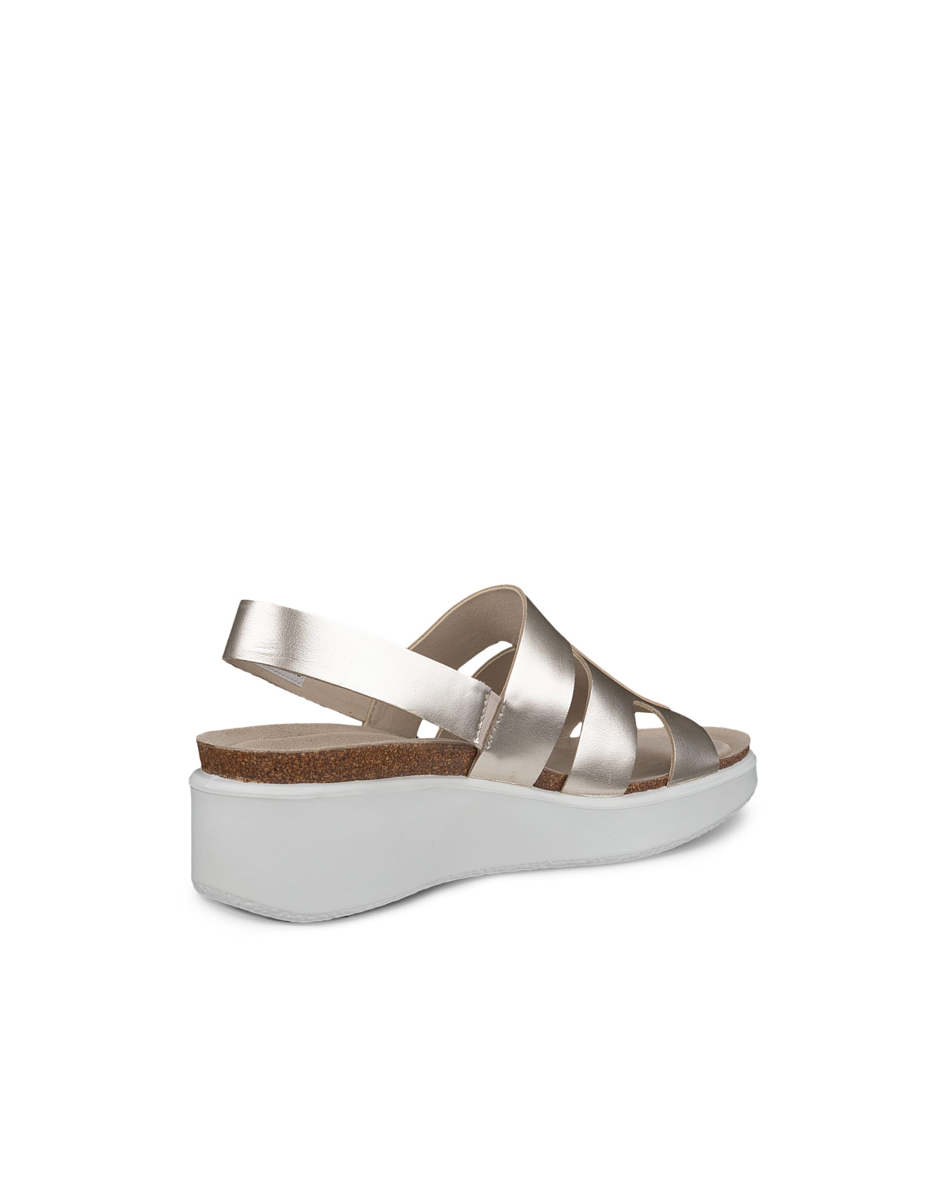 ECCO® Flowt Wedge Cork Skinnsandal med kilklack kork dam - Guld - Back