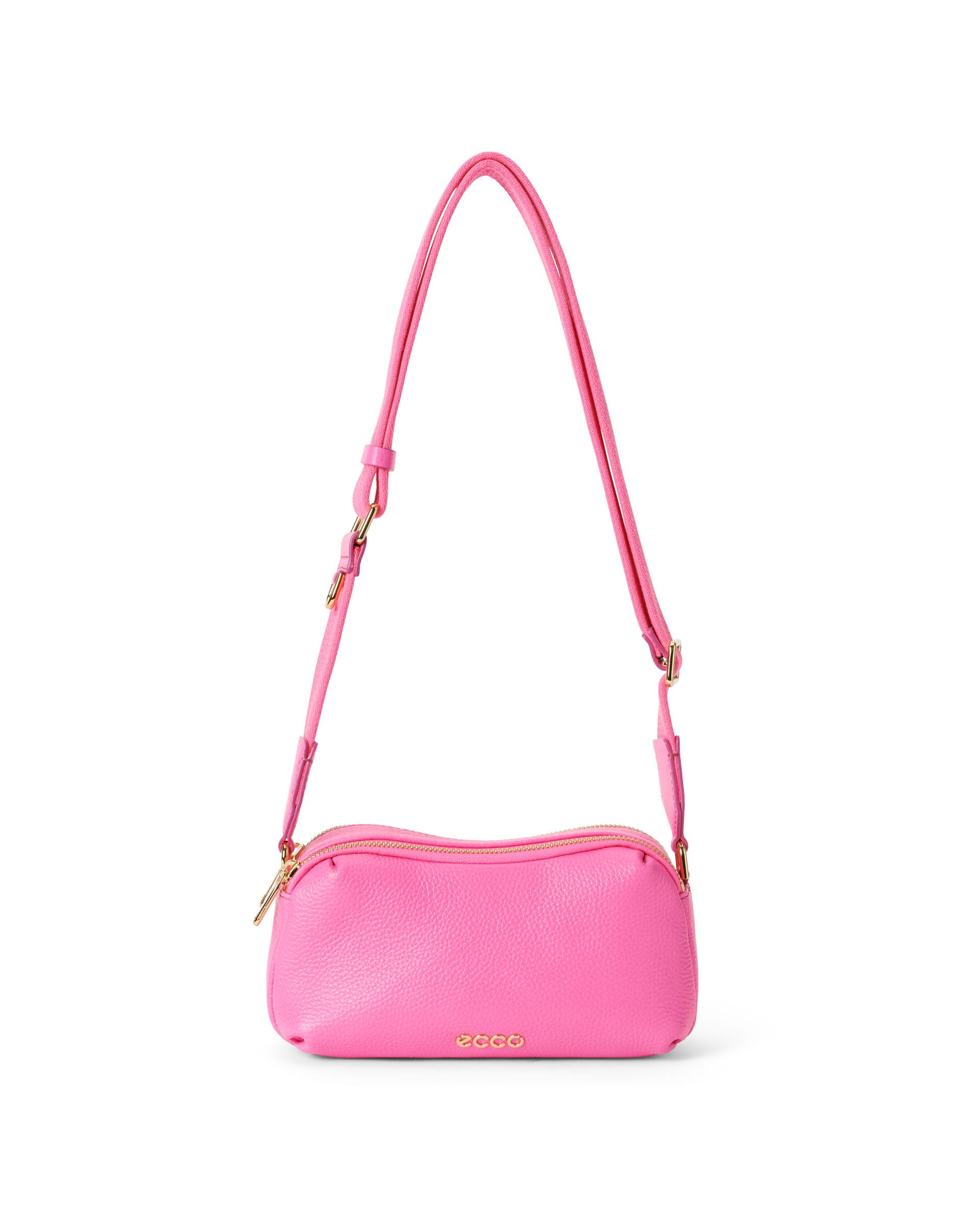 ECCO® Camera Leather Curve Crossbody Bag Pink