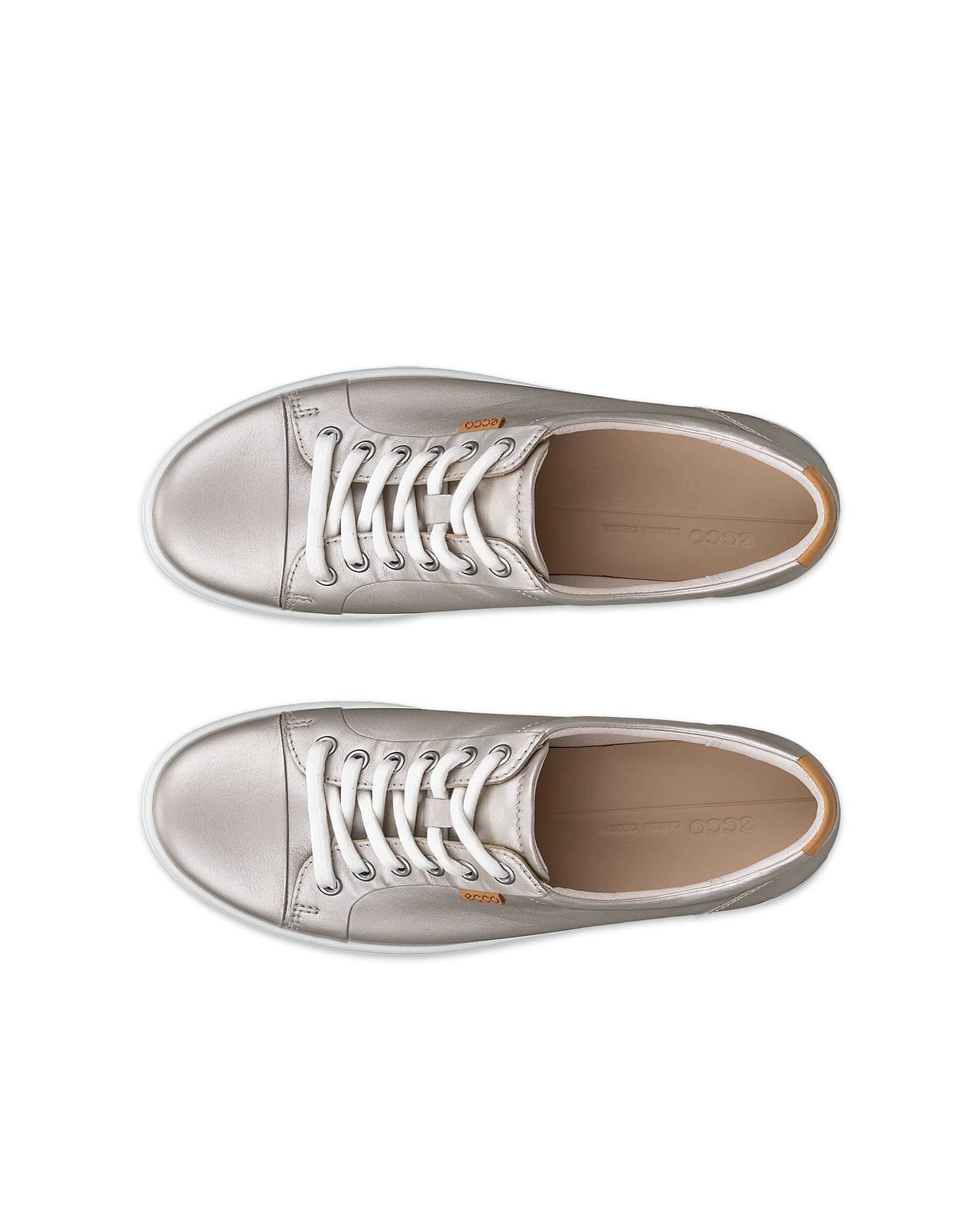 ECCO® Soft 7 baskets en cuir pour femme - Doré - Top left pair