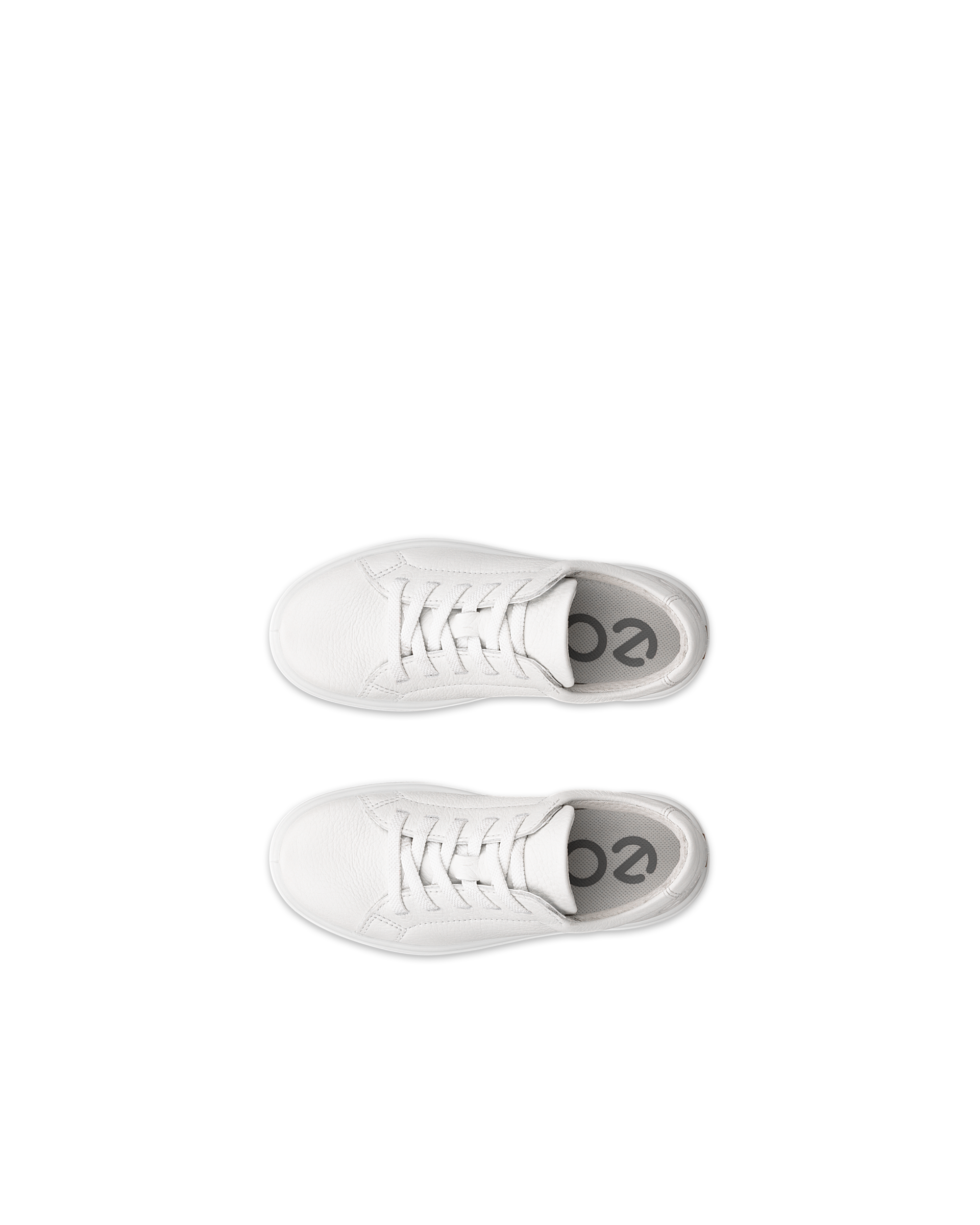 Kids' ECCO® Soft 60 Leather Sneaker - White - Top left pair