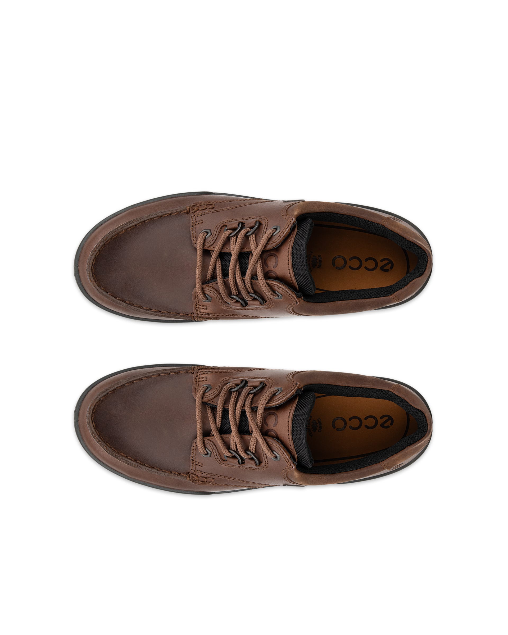 Sapatos Moc-Toe couro homem ECCO® Track 25 - Castanho - Top left pair