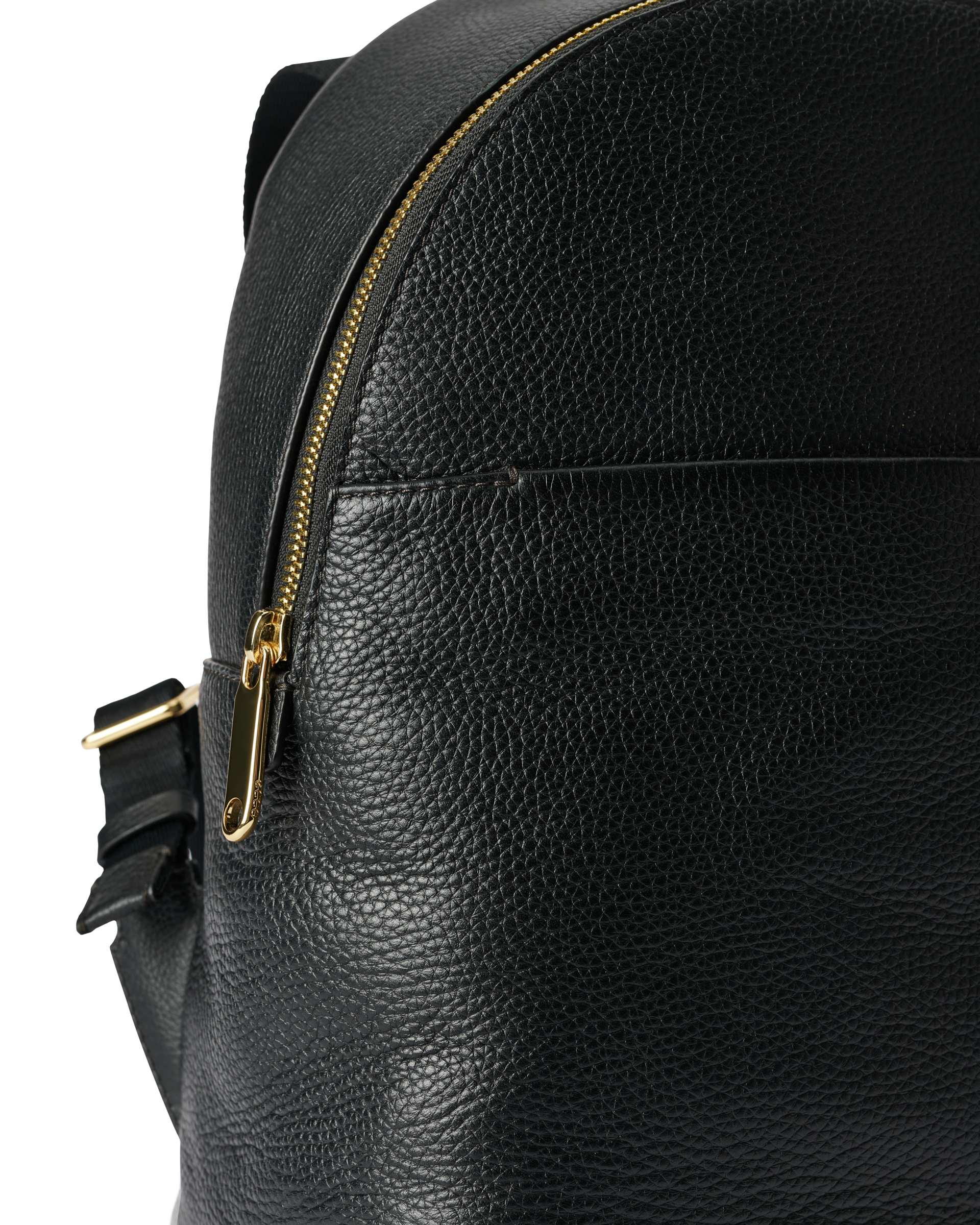 ECCO Round Pack Medium Pebbled レザーバックパック | ブラック