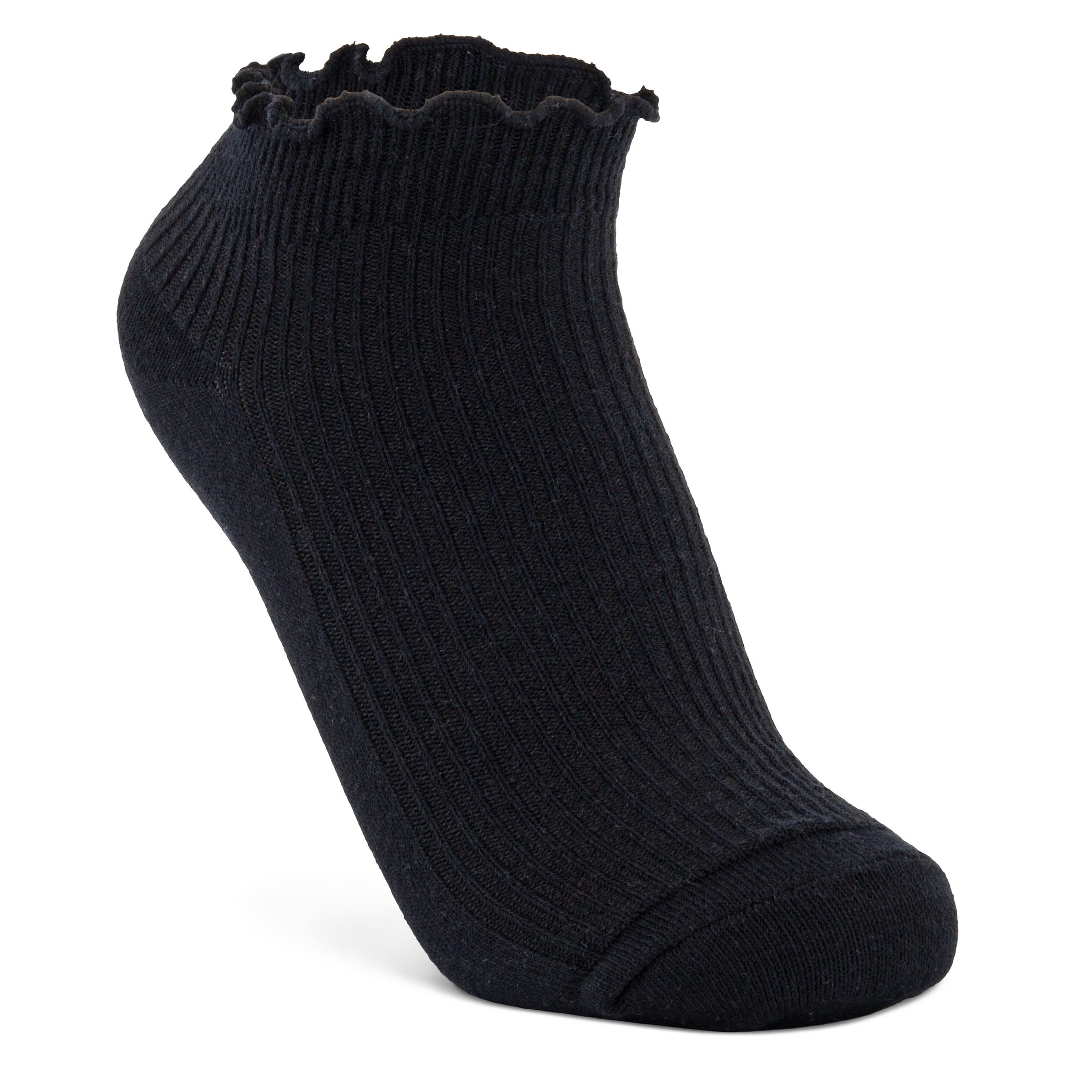 ECCO Women's Classic Ruffle Low-cut Socks - Black - Main