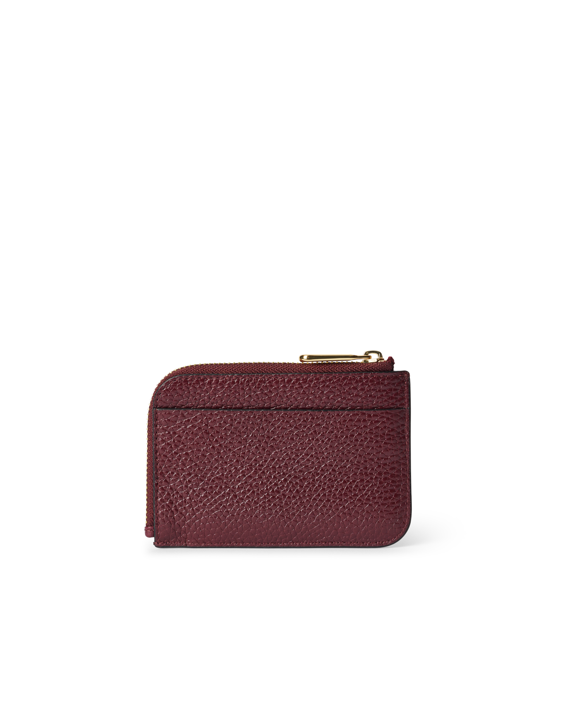 ECCO Card Case Zipped Shine Soft Pebbled レザーカードケース | レッド