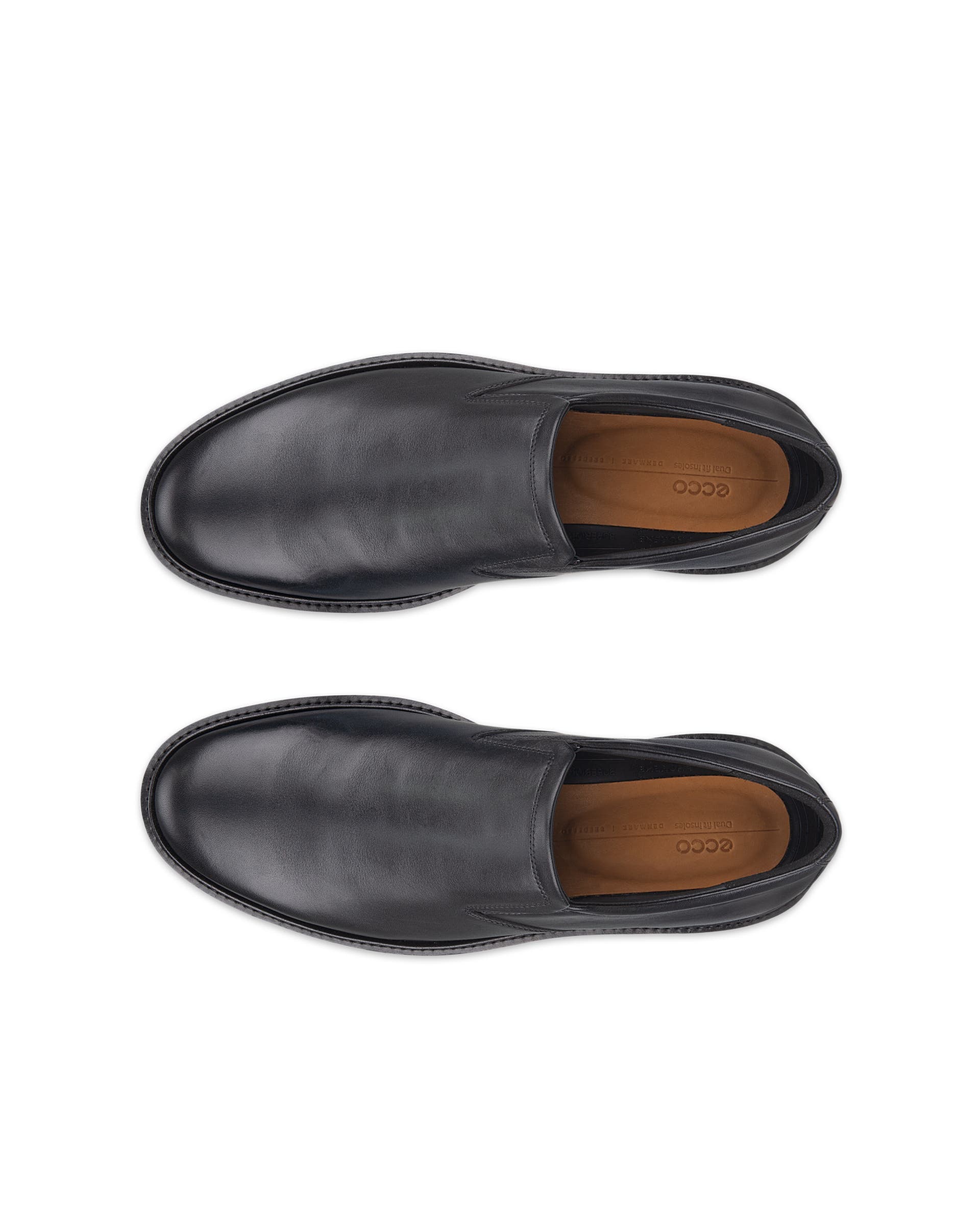 Men's ECCO® Metropole London Leather Slip-On Dress Shoe - Black - Top left pair