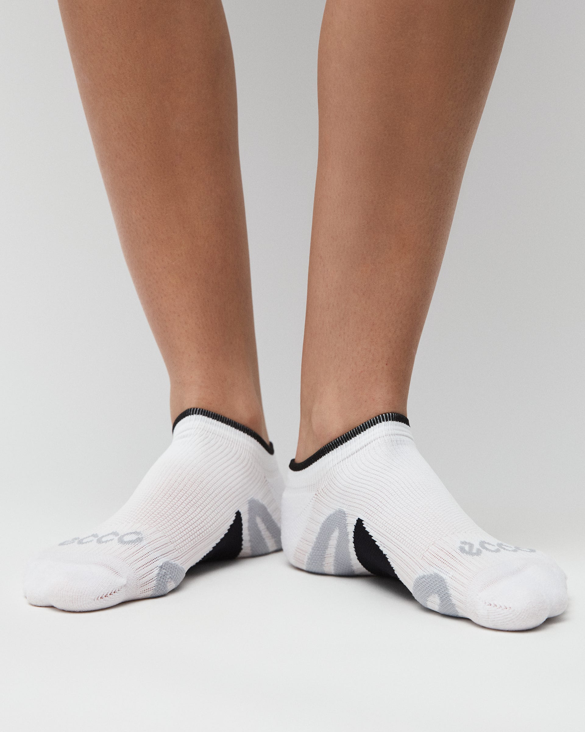 Unisex ECCO® Functional No-Show Socks - White - Lifestyle image-1