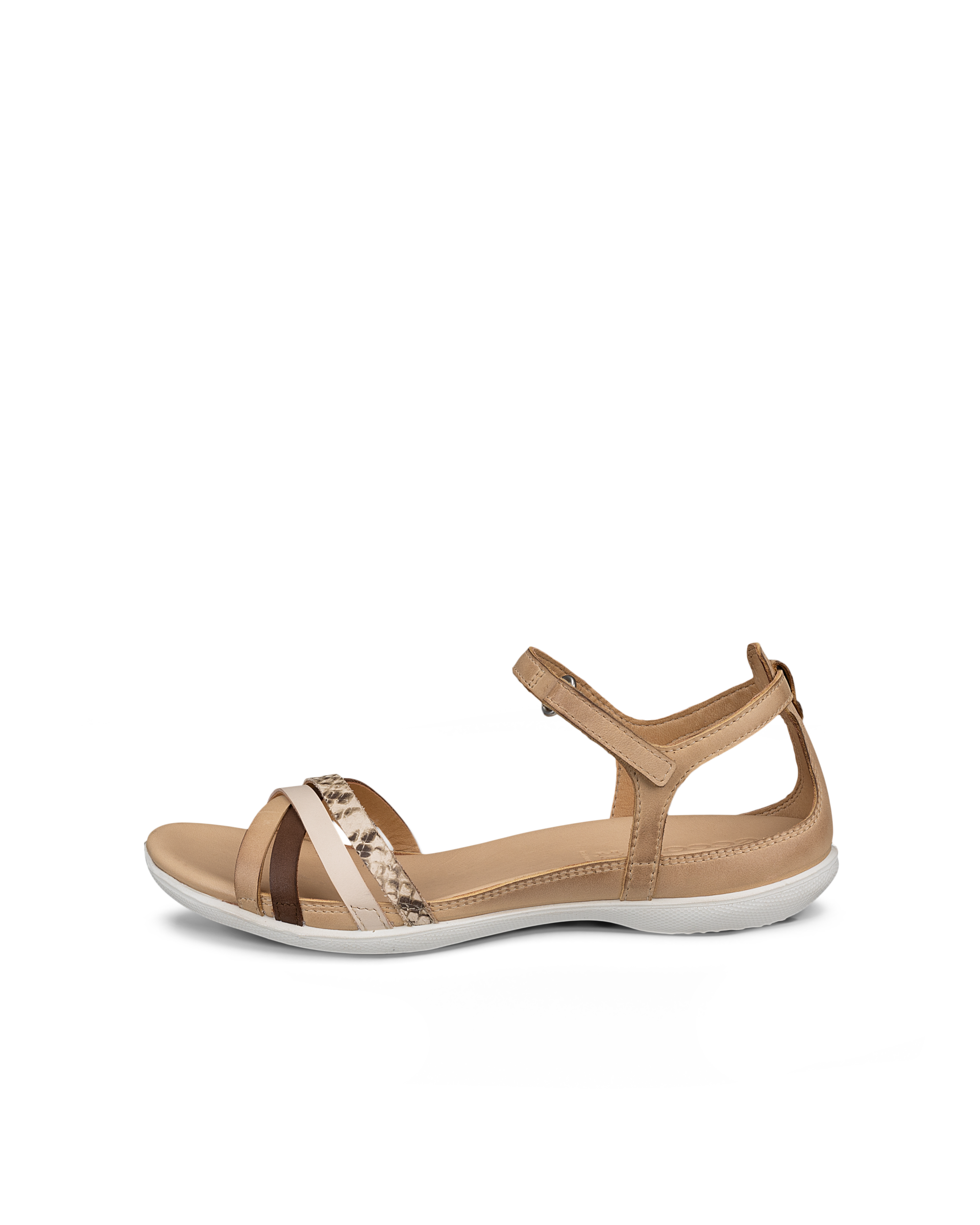 ECCO FLASH - Women's Leather Flat Sandal - Beige - 40