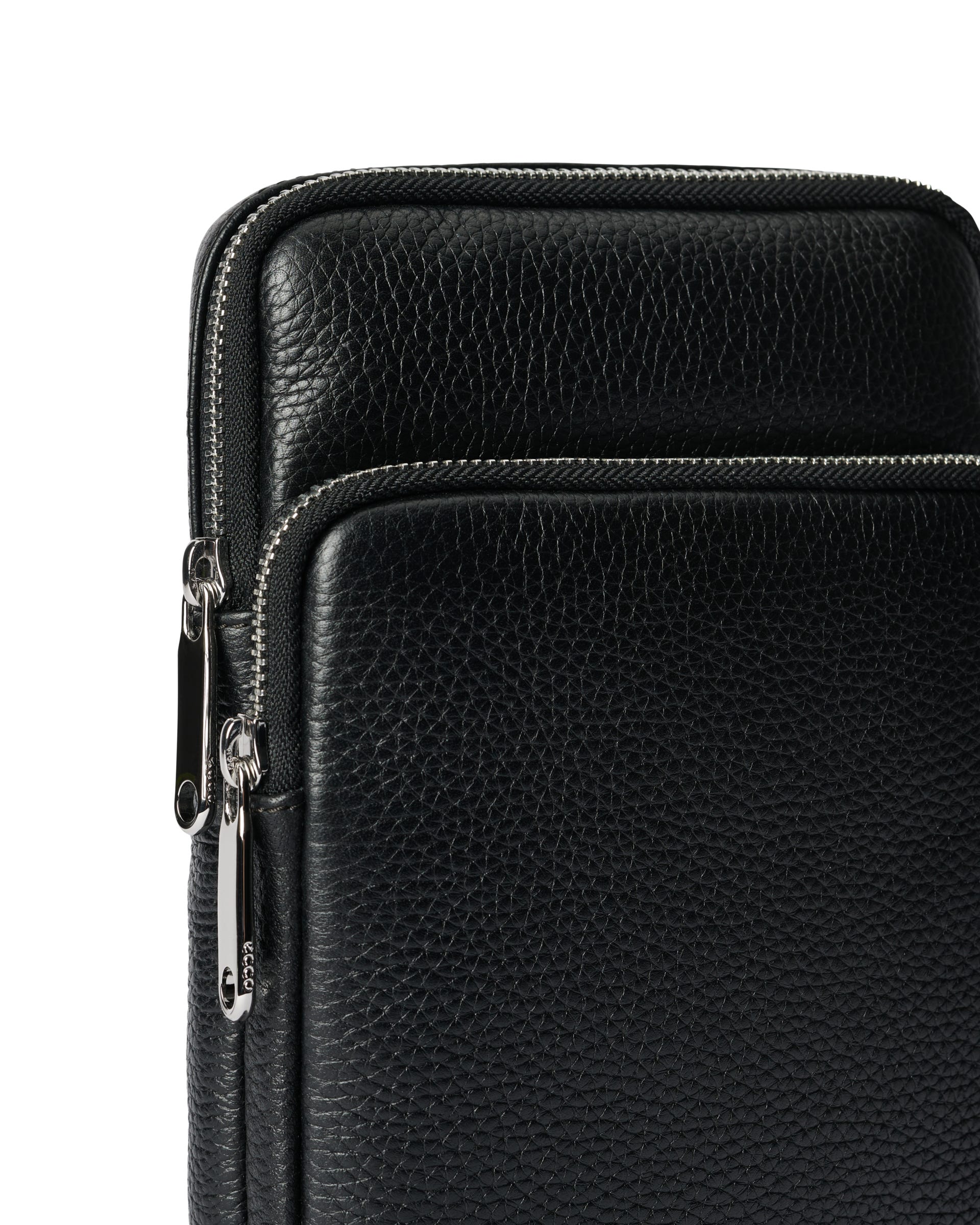 Mala tiracolo couro ECCO® Flat Pouch - Preto - Detail-1