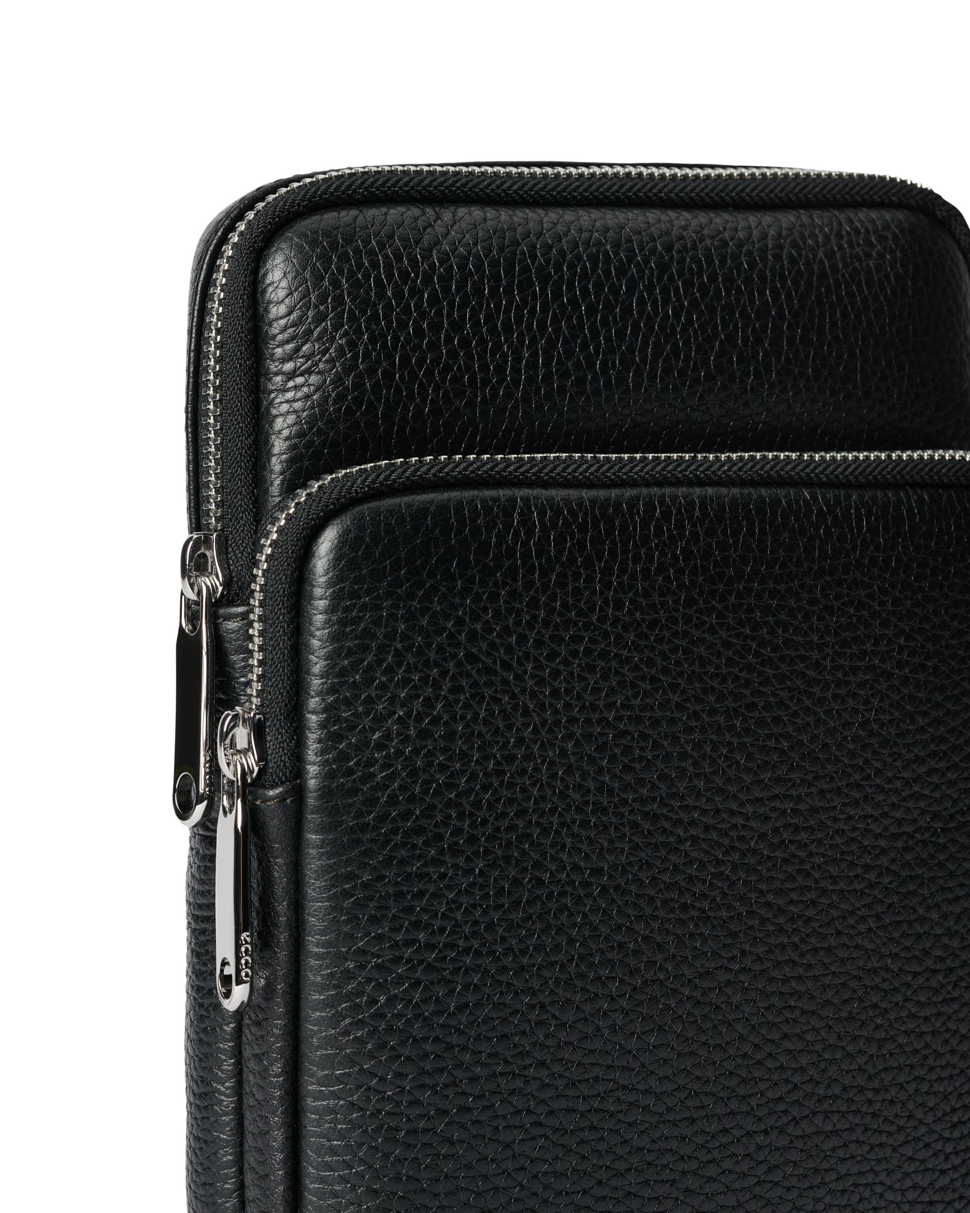 Mala tiracolo couro ECCO® Flat Pouch - Preto - Detail-1