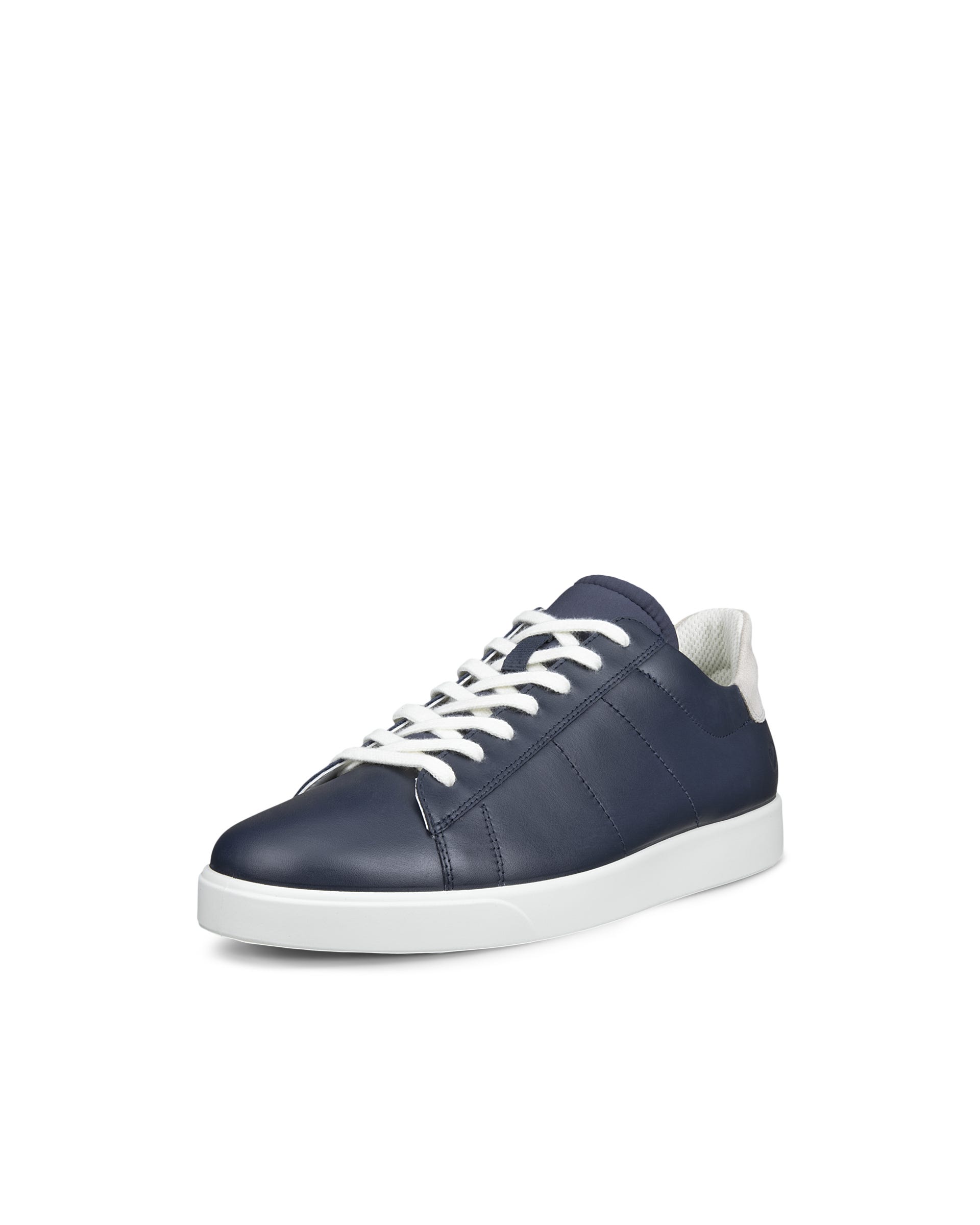 Men's ECCO® Street Lite Leather Trainer - Blue - Main
