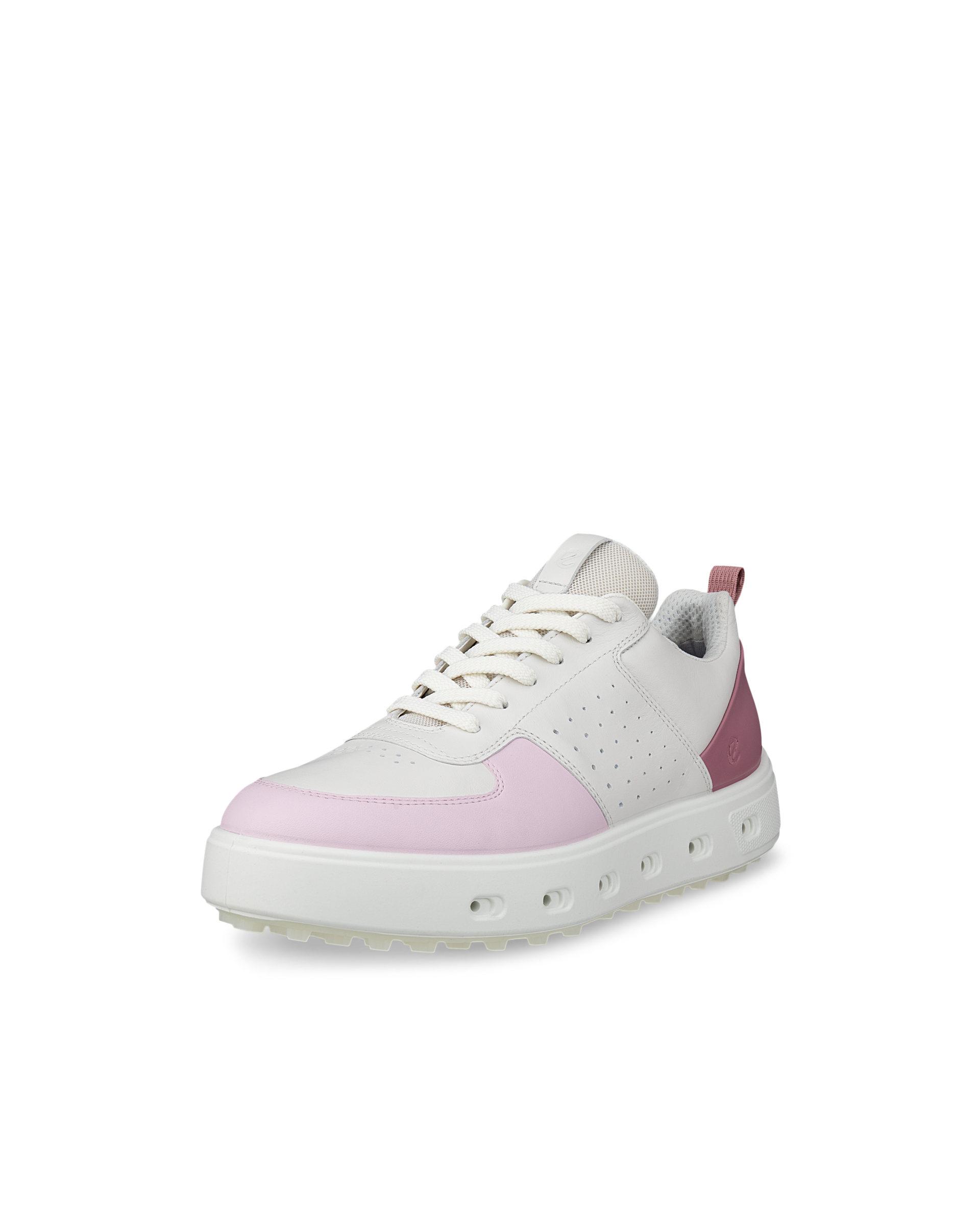 376番 新品ecco ゴルフシューズピンク/グレー23.5cm ソフトスパイク ECCO GOLF STREET 720 WOMEN ウィメンズ レザーGore-Texゴルフシューズ