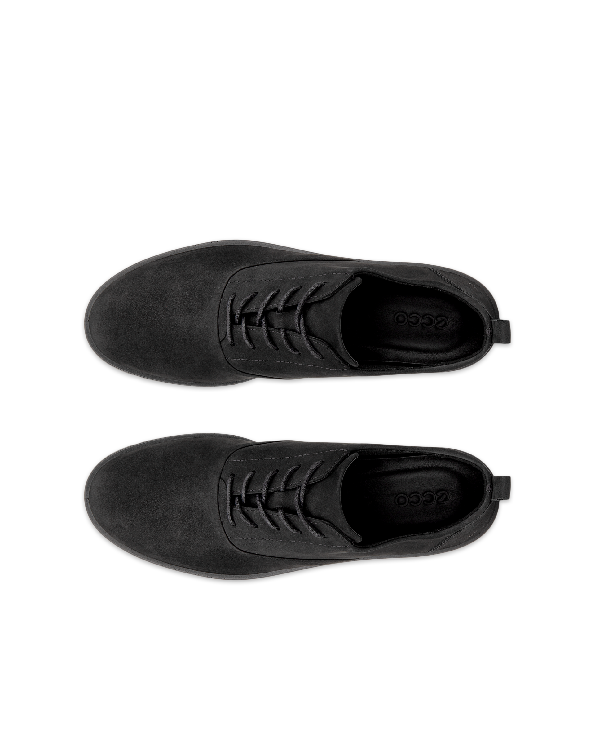 Women's ECCO® Bella Nubuck Lace-Up Shoe - Black - Top left pair
