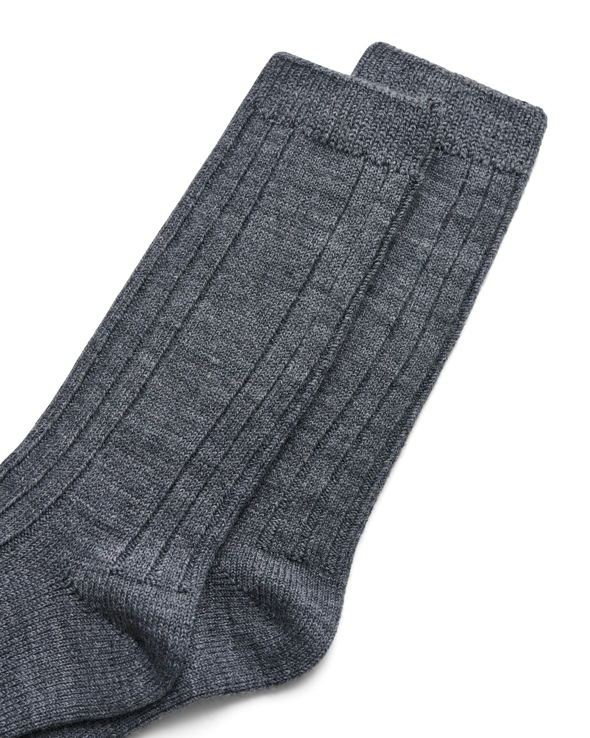 Unisex ECCO® Ribbed Mid-Cut Socks - Grey - Detail-1