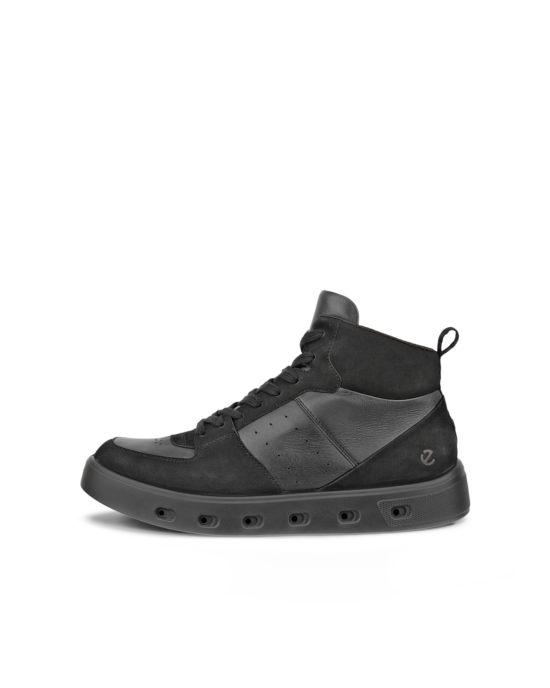 ECCO® Street 720 női magasszárú bőr sneaker - Fekete - Outside