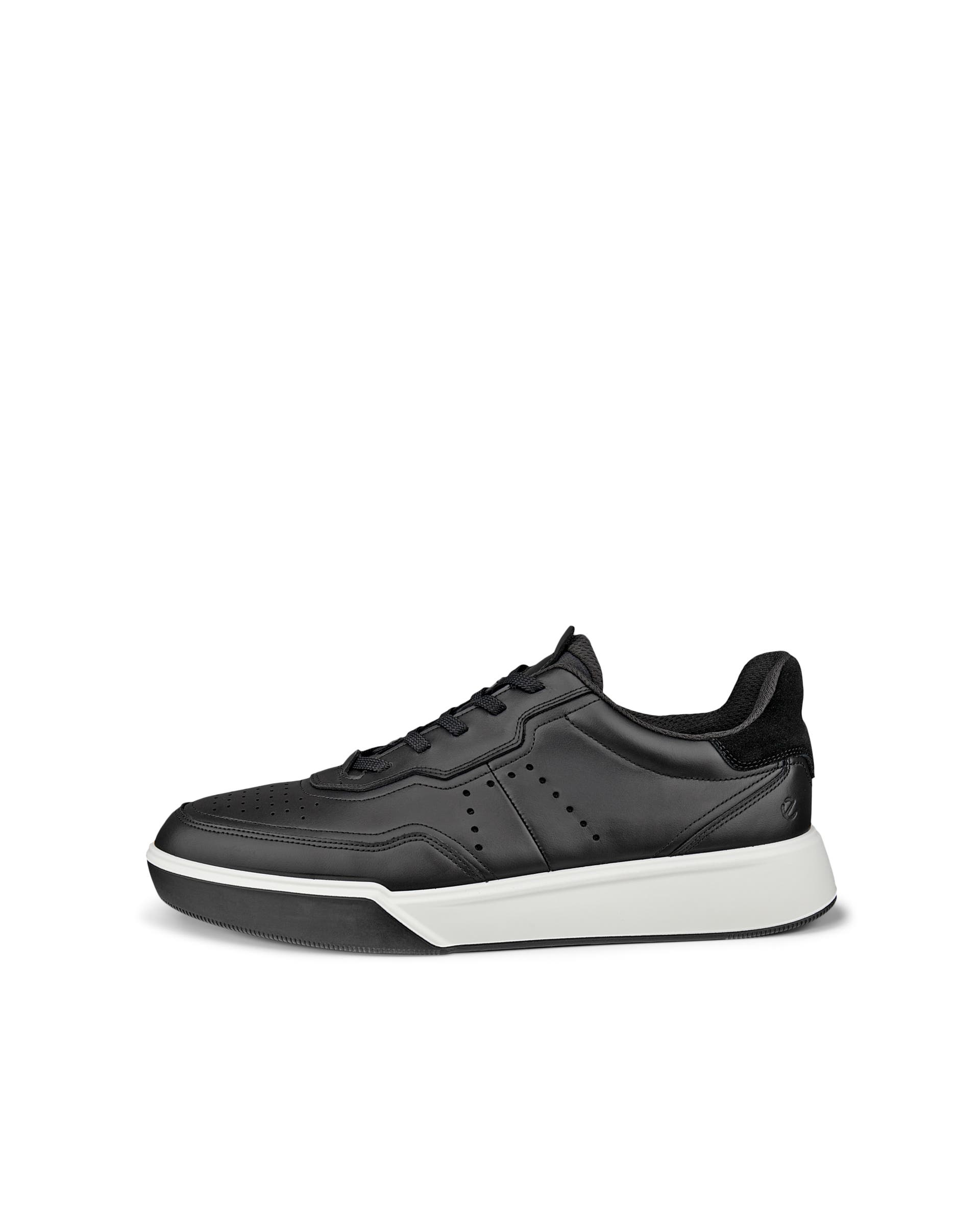 ECCO® Street Court Herren Ledersneaker - Schwarz - Outside