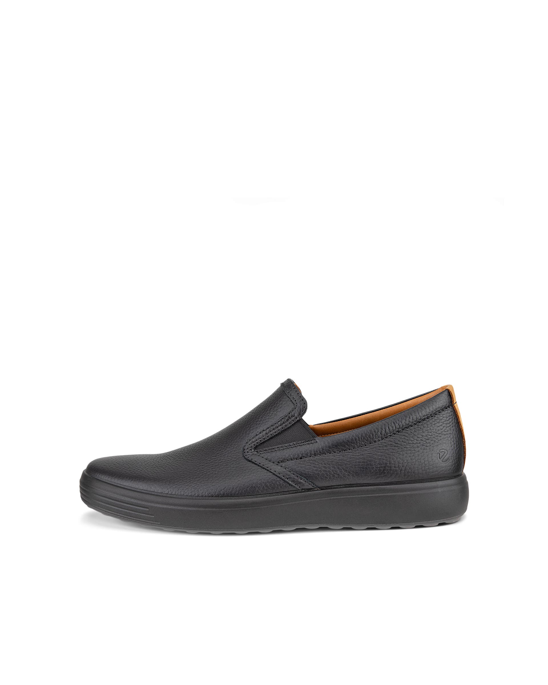 Men's ECCO® Soft 7 Nubuck Slip-On - Black - Outside