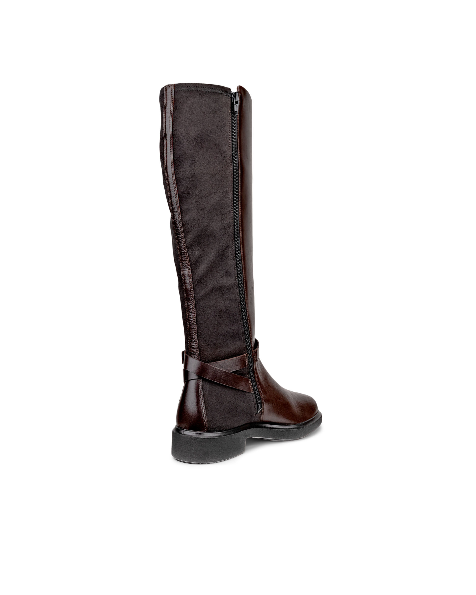 Women's ECCO® Metropole Amsterdam Leather Knee-High Boot - Brown - Back