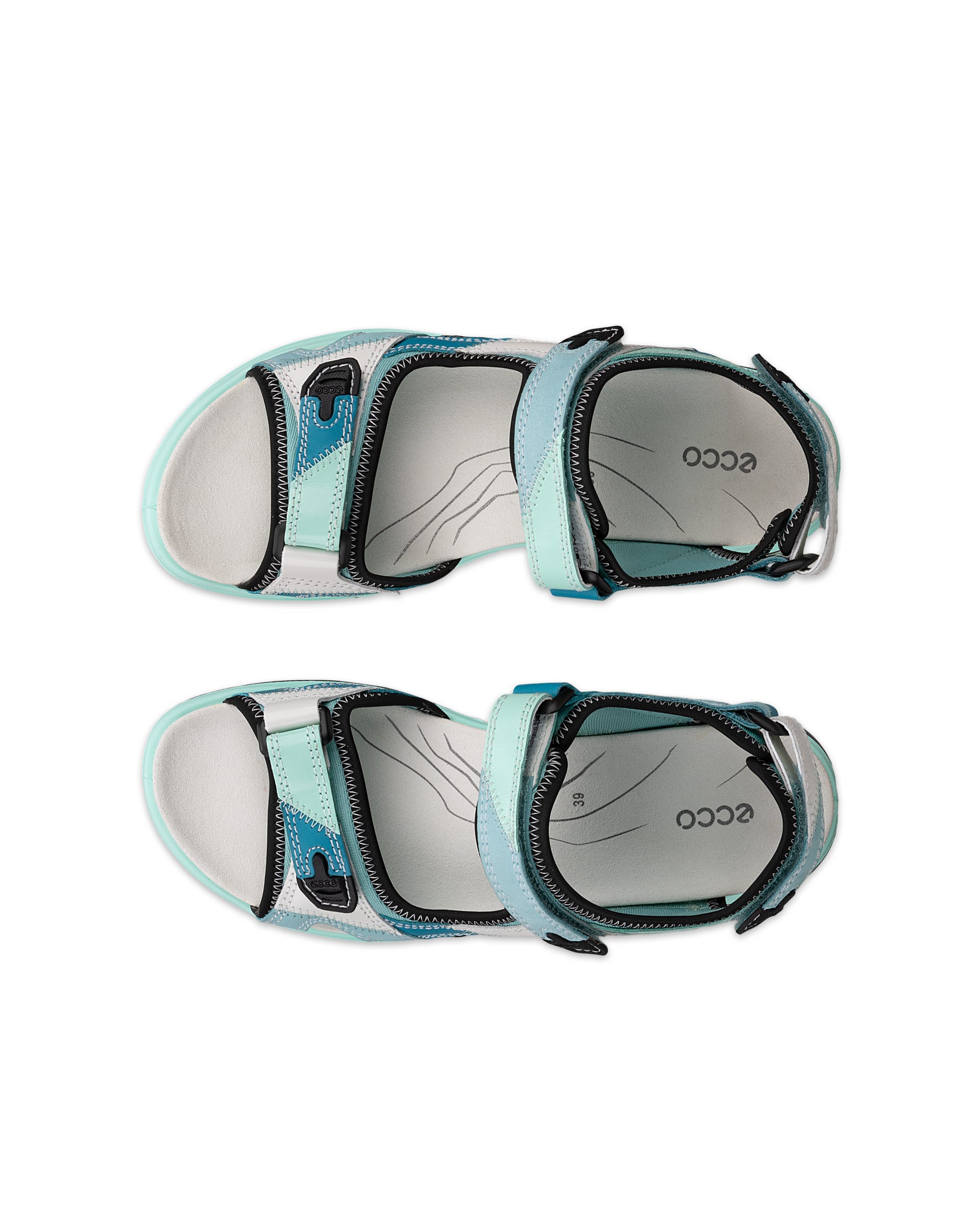 Women's ECCO® Offroad Nubuck Hiking Sandal - Blue - Top left pair