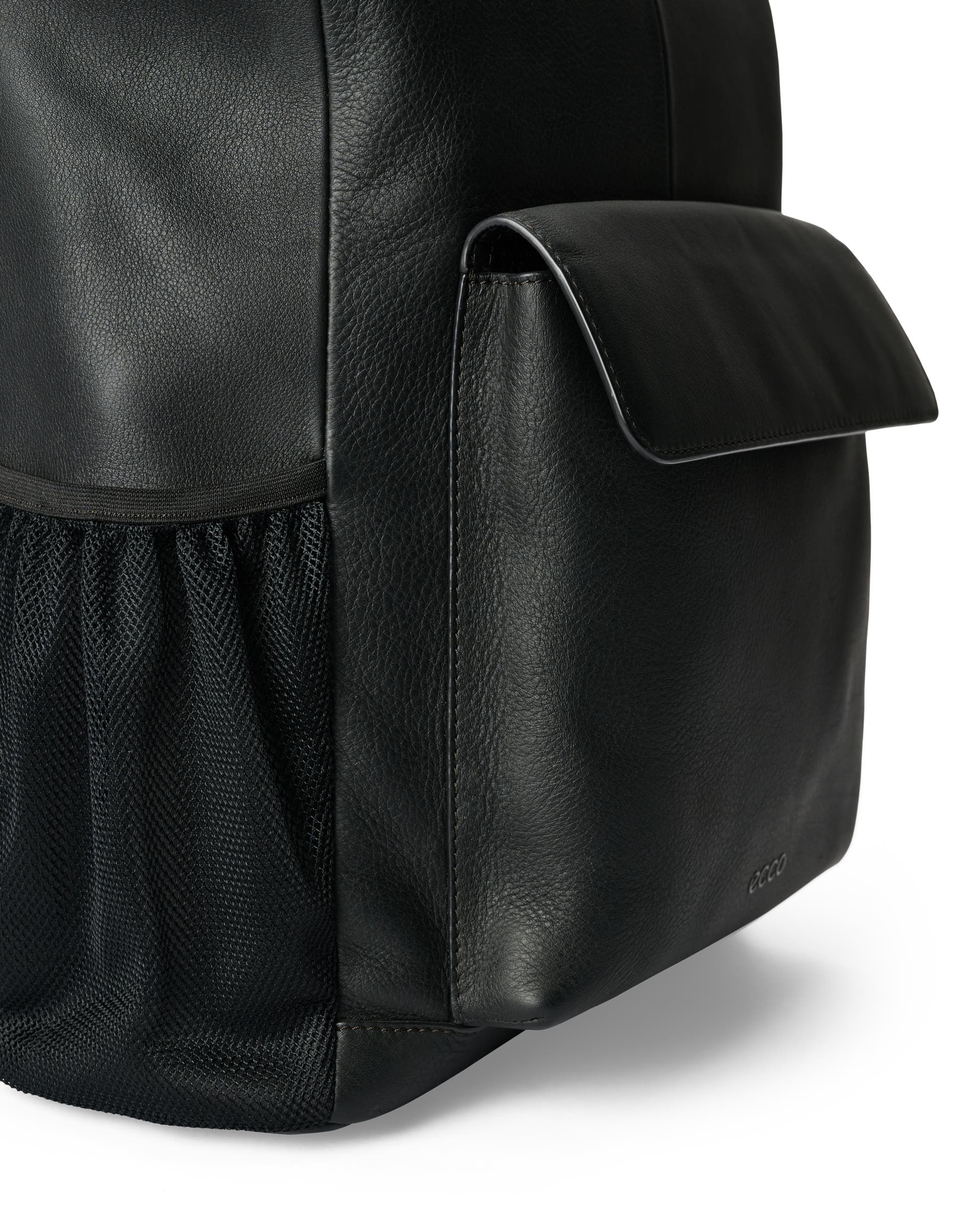 ECCO® Square Pack bőr hátizsák - Fekete - Detail-1