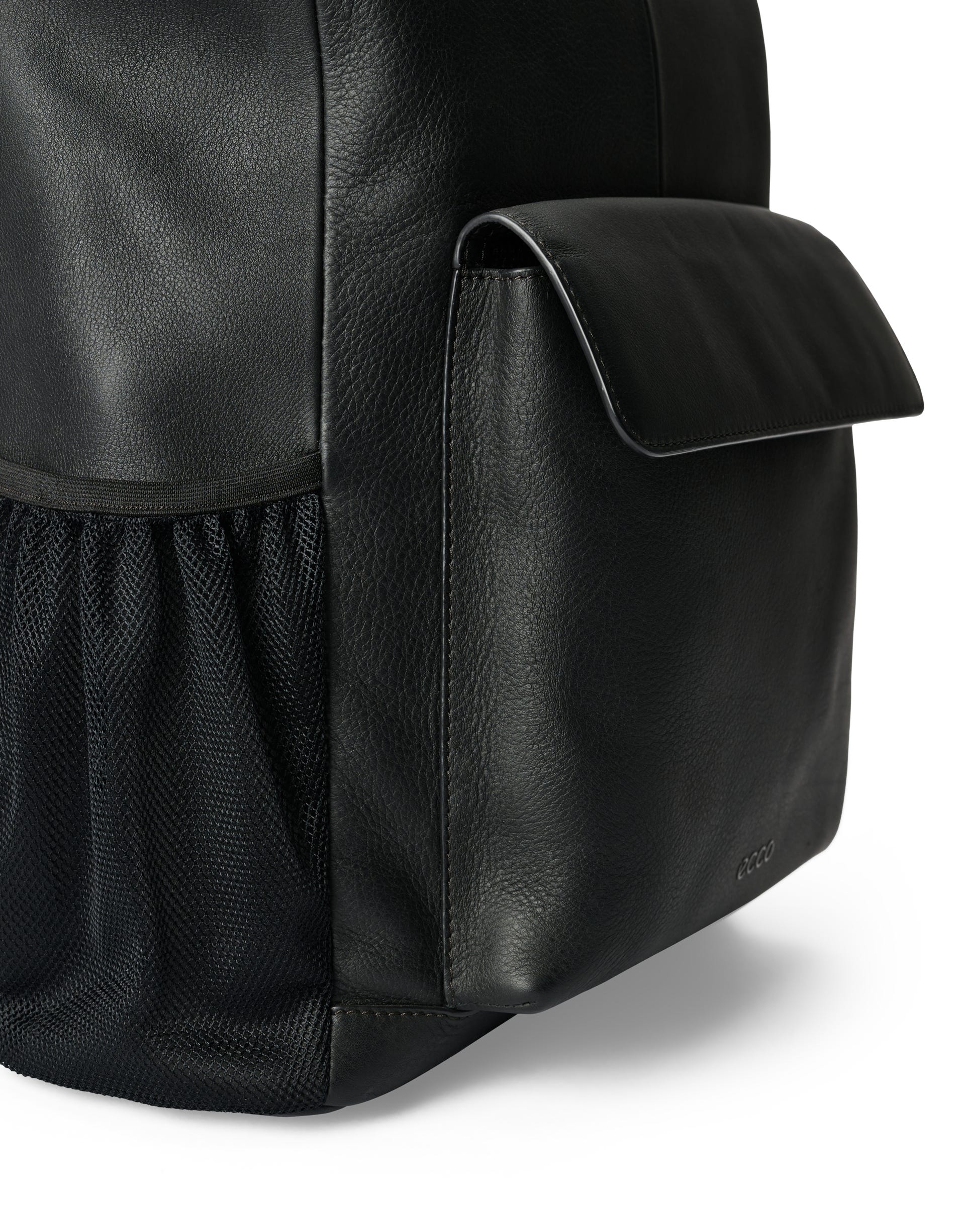 ECCO® Square Pack bőr hátizsák - Fekete - Detail-1