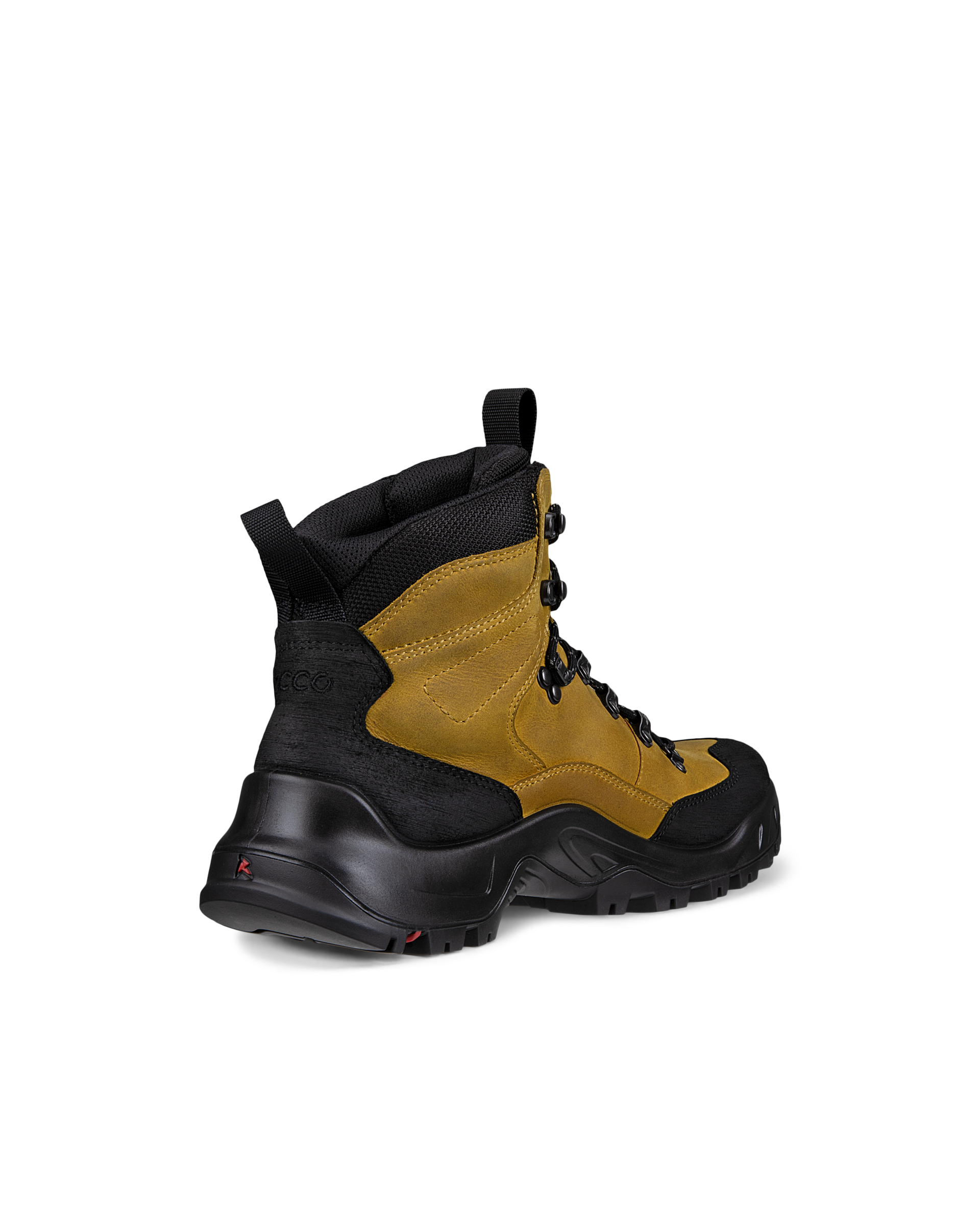 ECCO Offroad メンズ ヌバックウォータープルーフミッドカットアウトドアブーツ - イエロー - Back